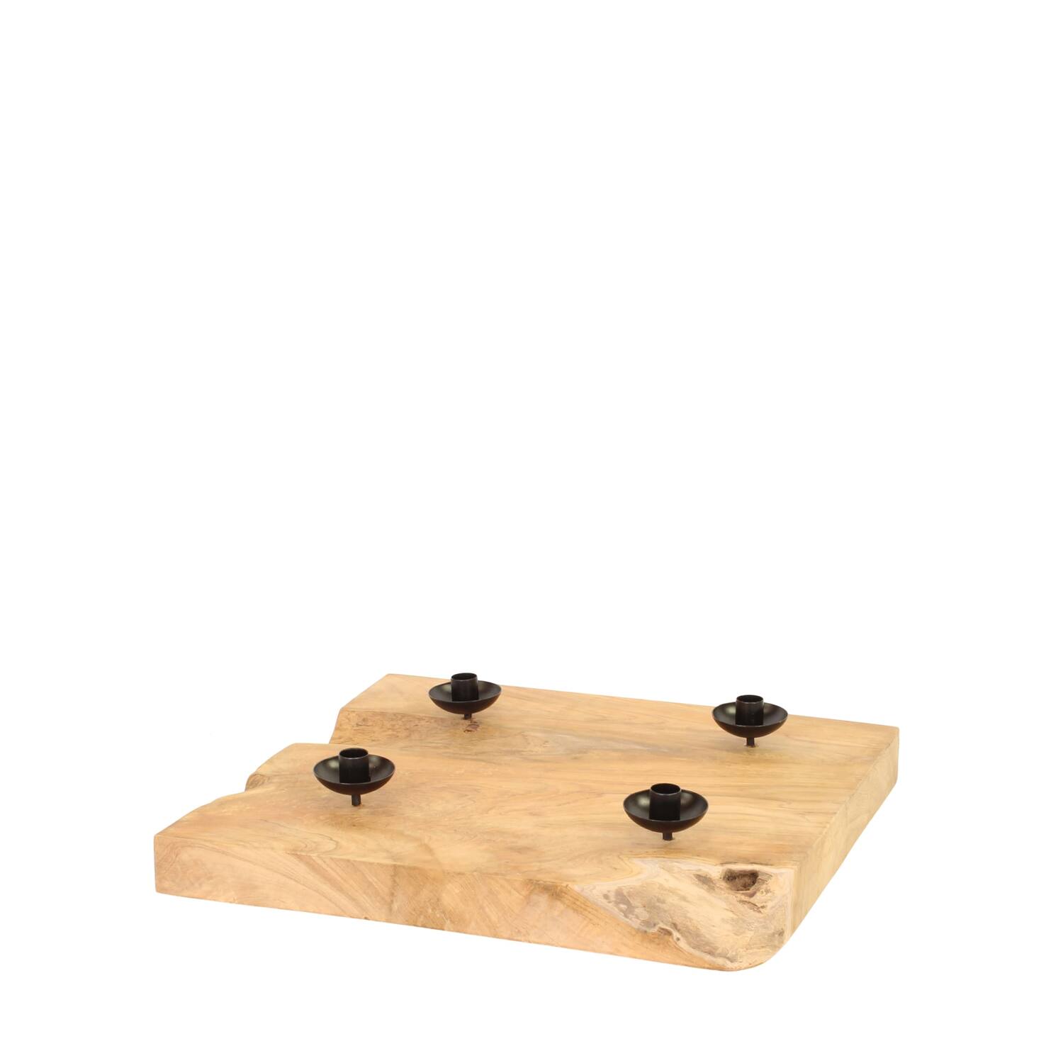 Dinnercandle holder teak wood 50x50x10cm