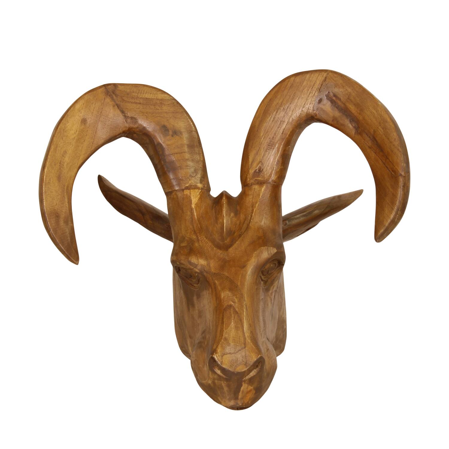 Wall art goat teak wood 40x40x43cm