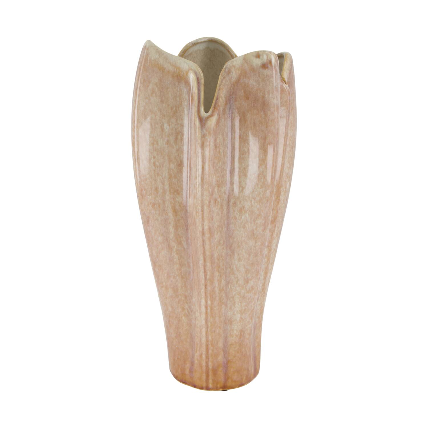 Vaas keramiek d15h33cm oud roze