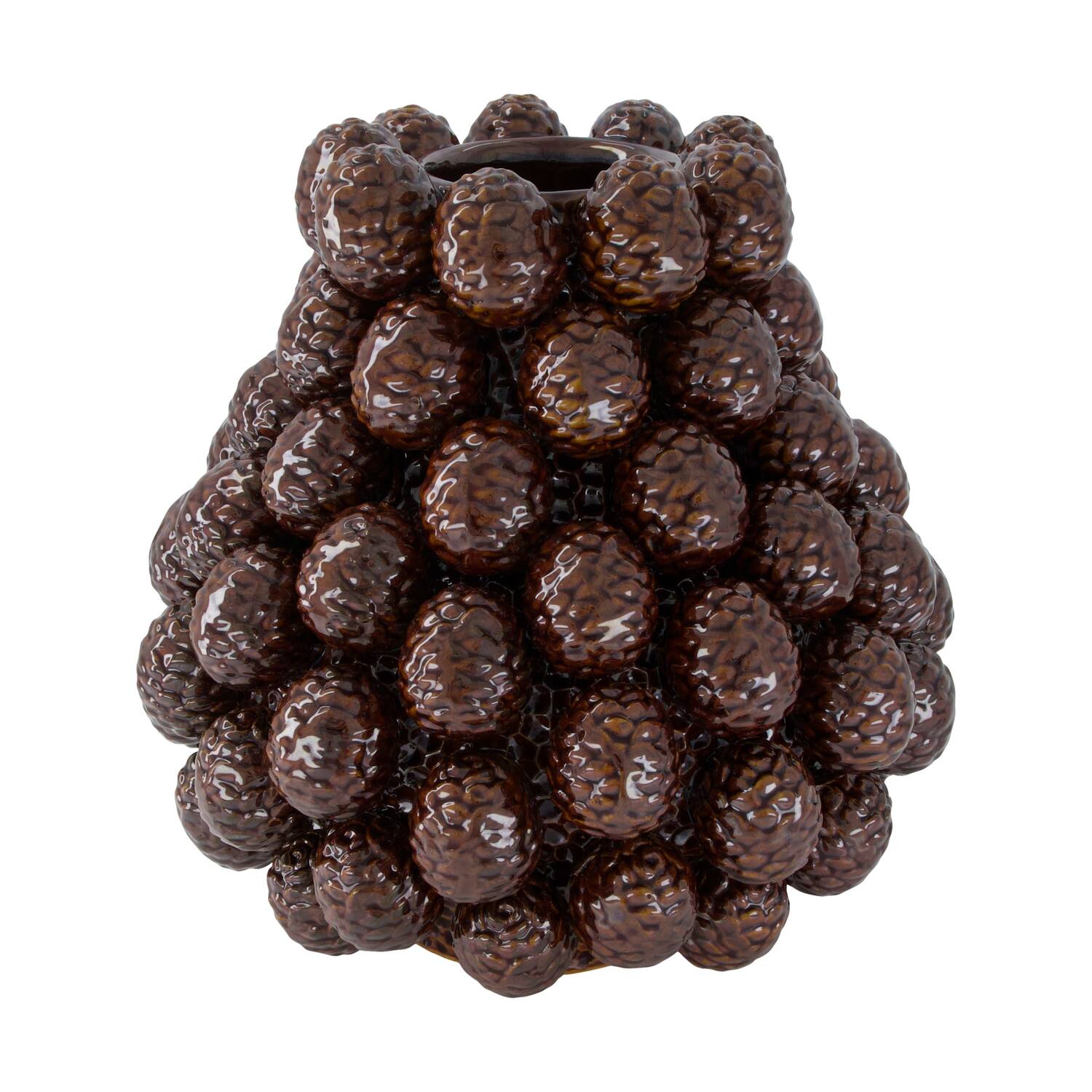 Vase pinecone ceramic d28h30cm Brown