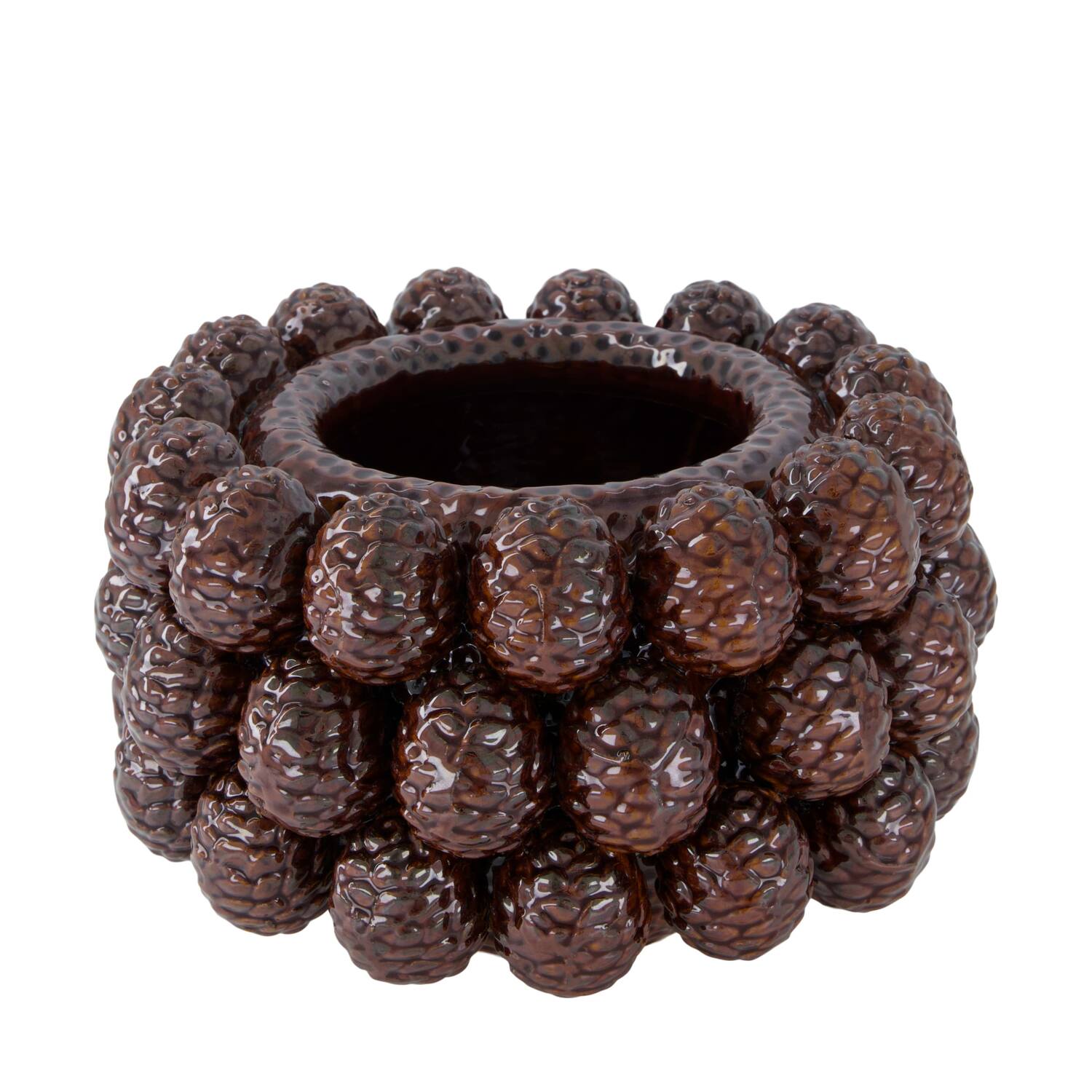 Bowl pinecone ceramic d26h18cm Brown