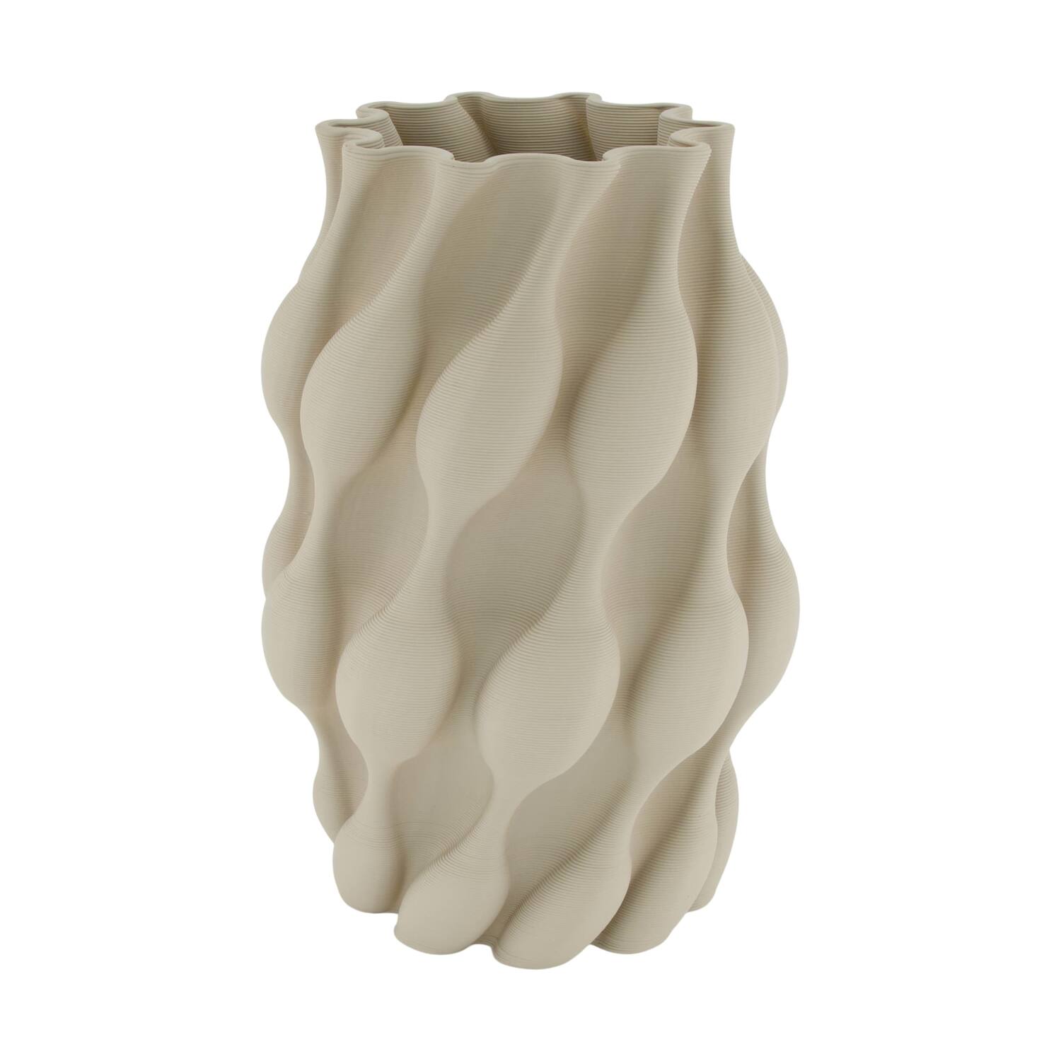 Vase 3D céramique d19h28cm taupe