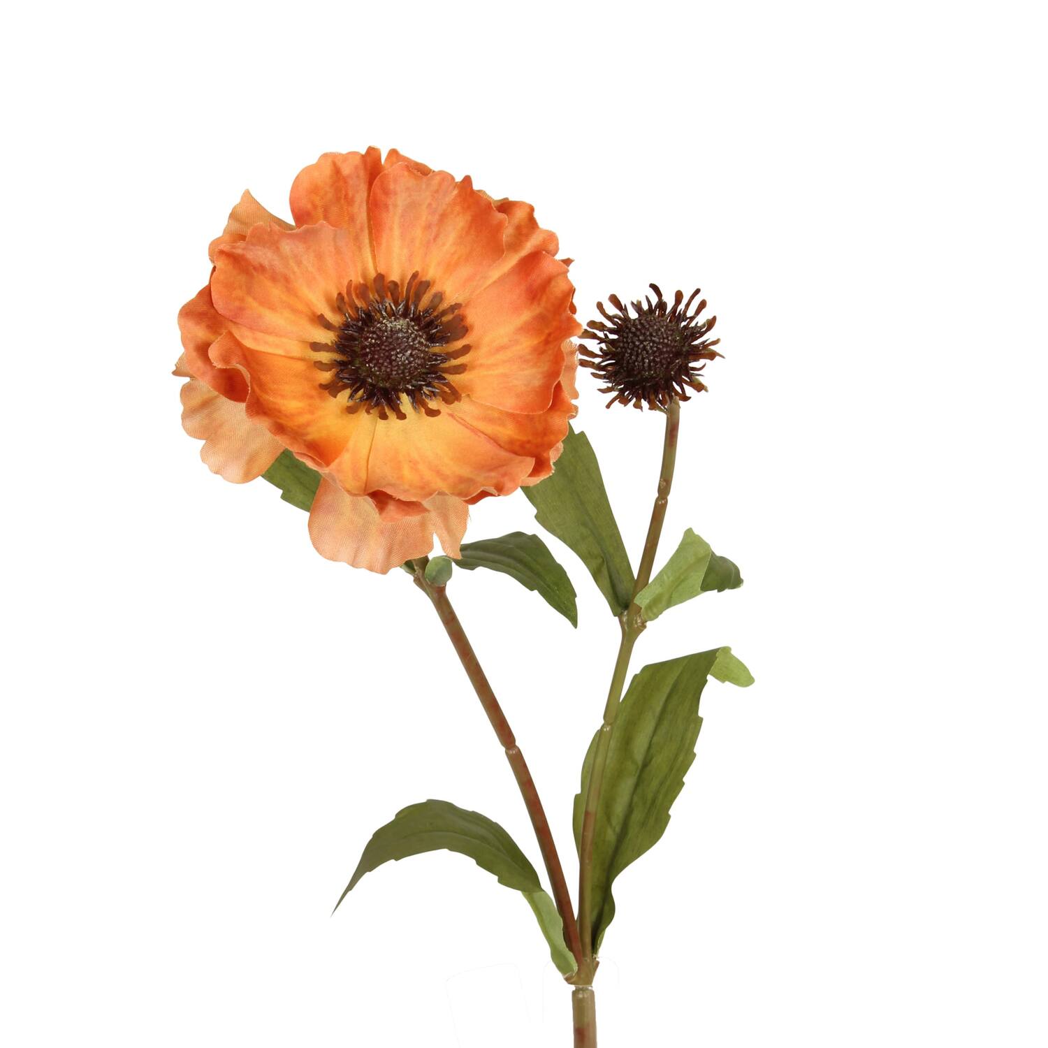 Branche anémone artificiel 12x20x55cm orange