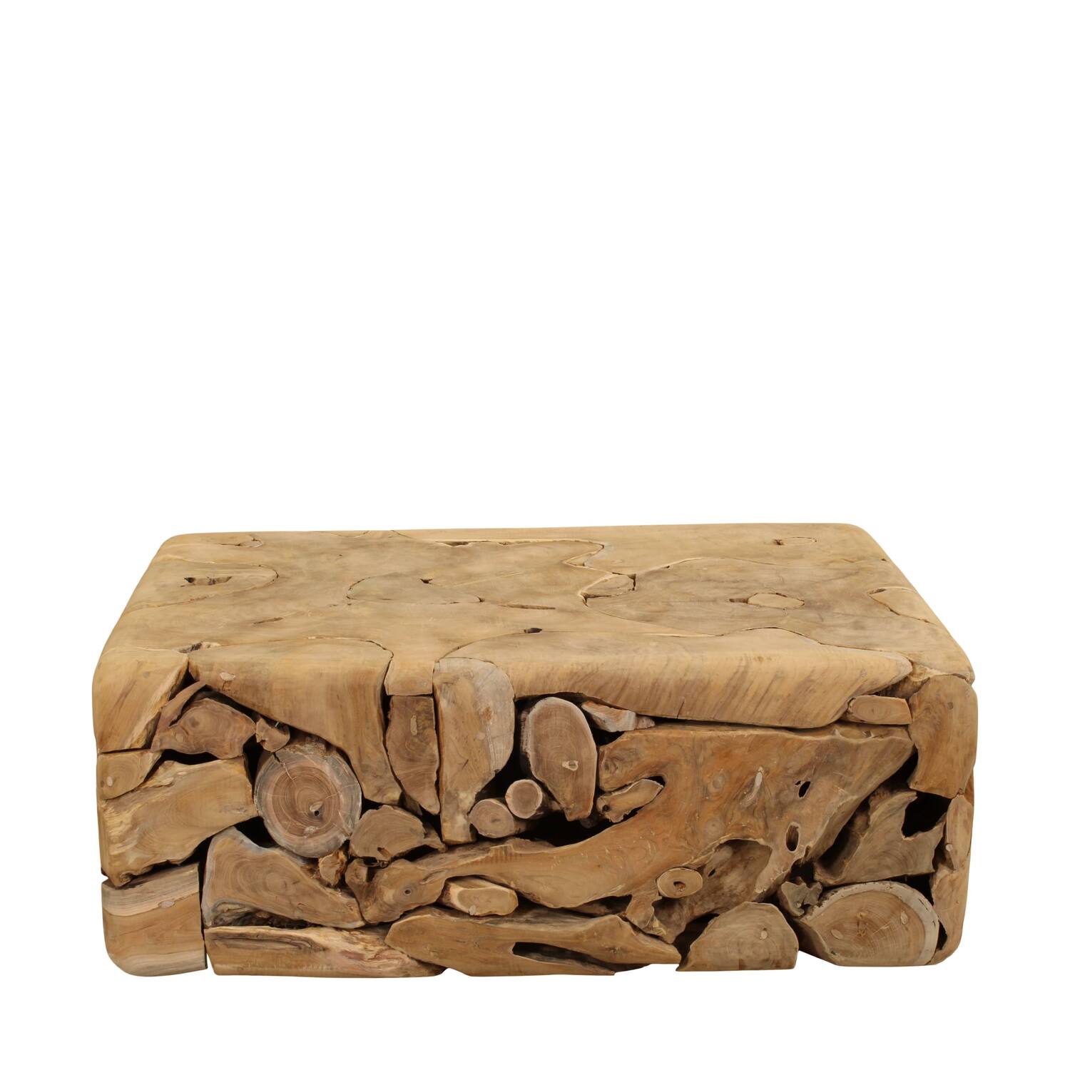 Table bois de teck rectangulaire 78x118x45cm naturel