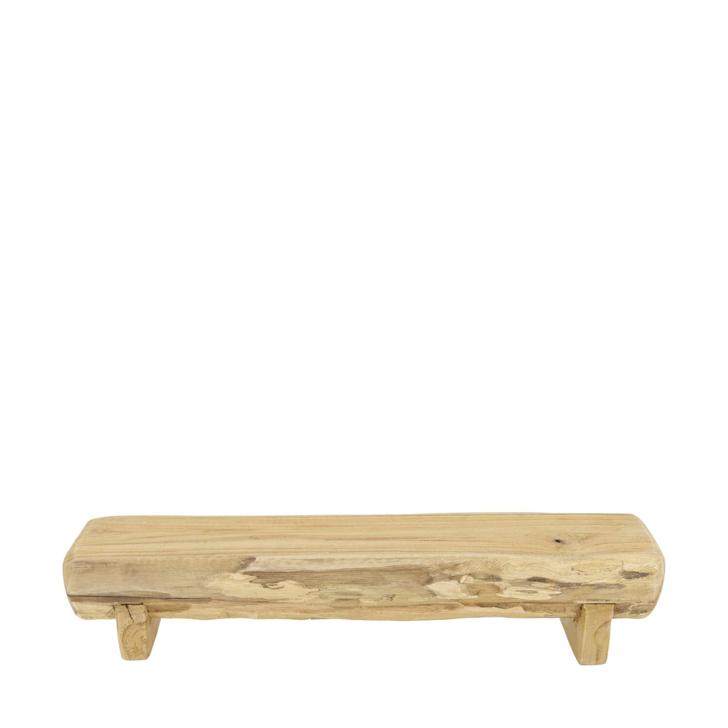 Plateau bois de teck sur pied 38x10x8cm naturel