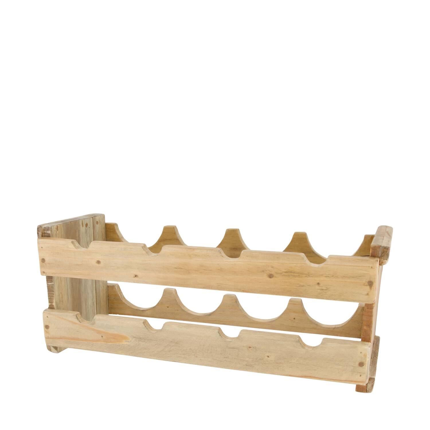 Winebottle holder teak wood 50x20x20cm