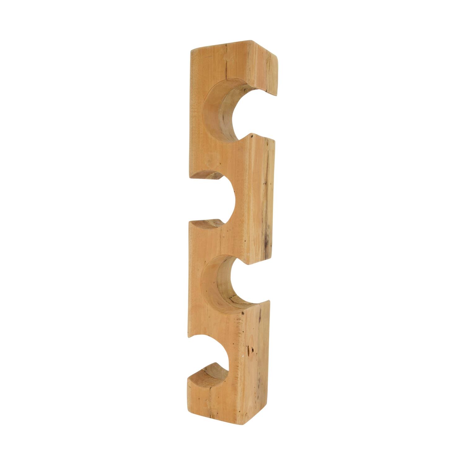 Winebottle holder teak wood 11x11x58cm