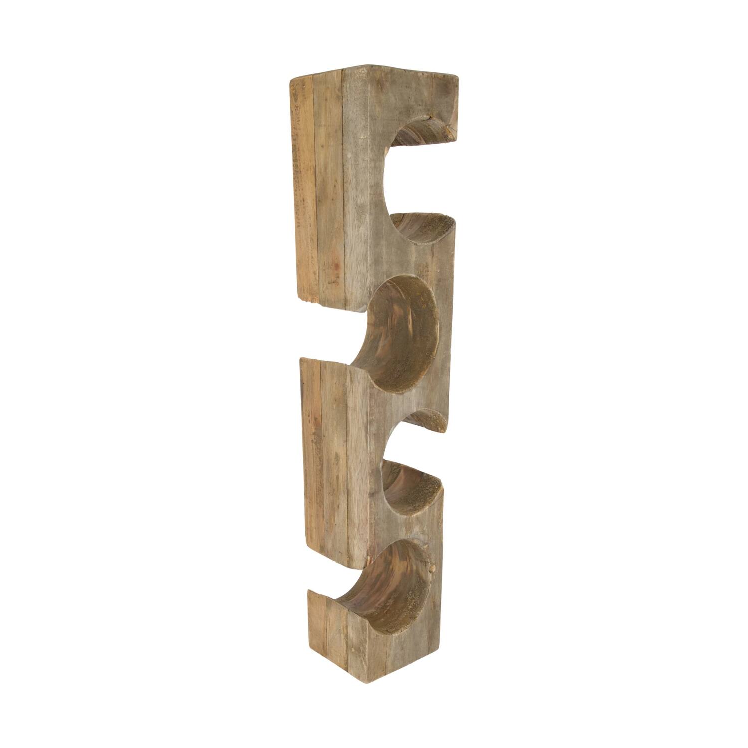 Winebottle holder teak wood 11x11x58cm