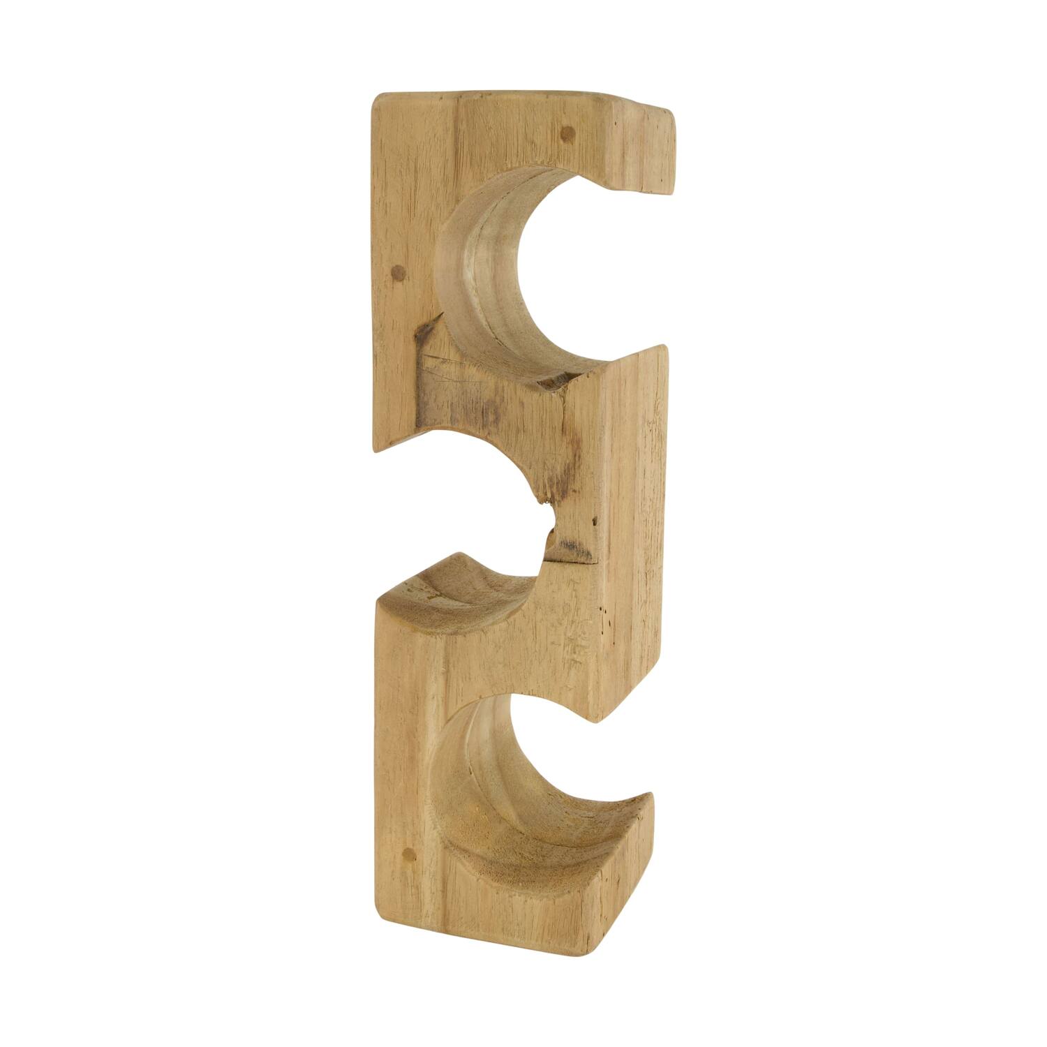 Winebottle holder teak wood 11x11x38cm