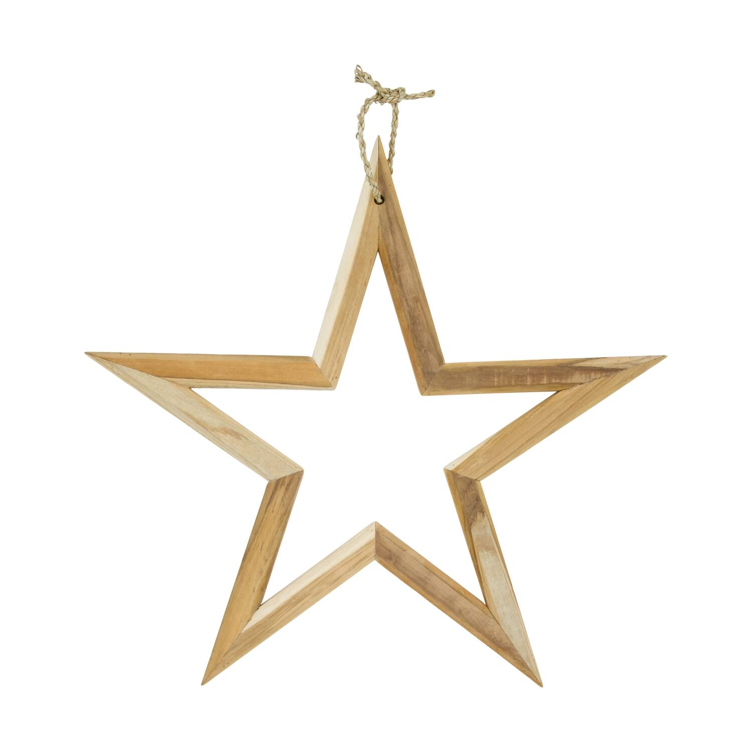 Hanger teakhout ster 70x70x4cm natuurlijk