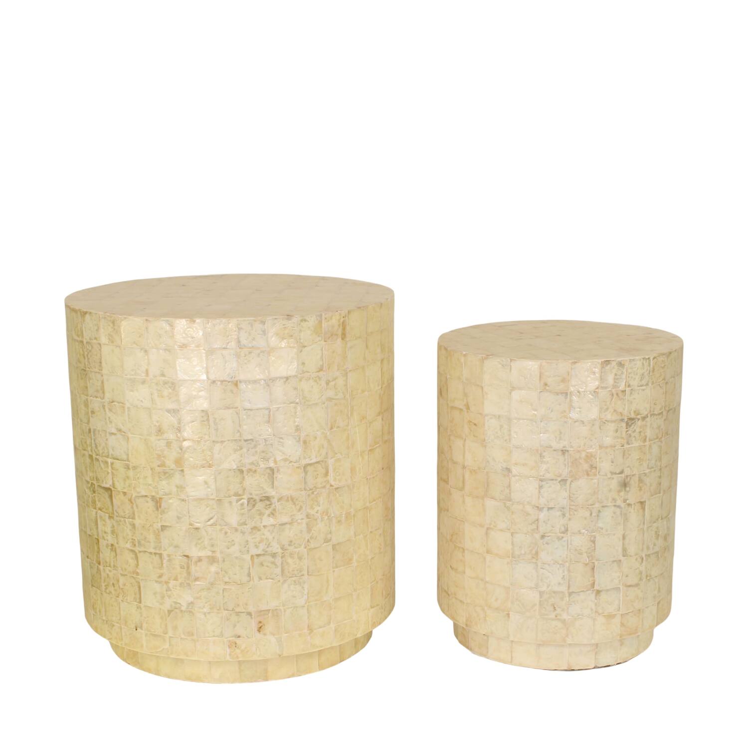 Table round capiz 47x47x52cm S/2
