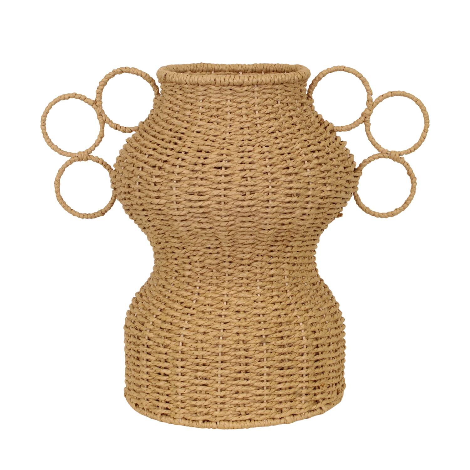 Vase paper rope with handle 43x26x38cm