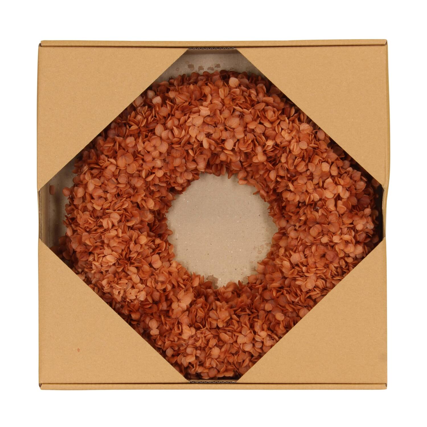 Wreath hydrangea preserved nature 35x6cm Rusty