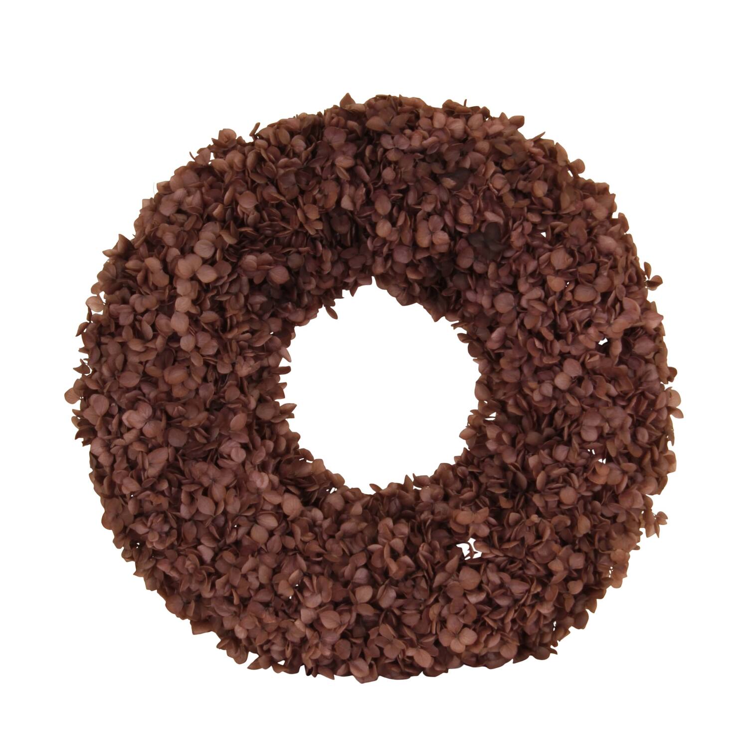 Wreath hydrangea preserved nature 35x6cm Dark brown