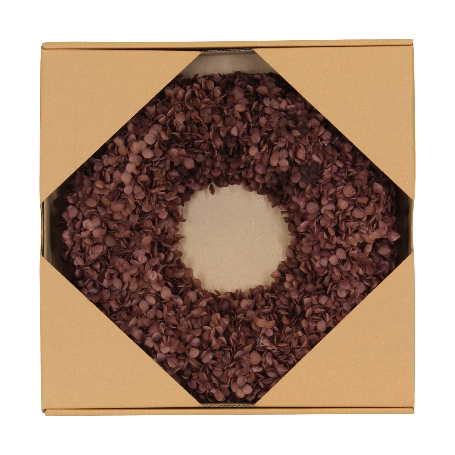 Wreath hydrangea preserved nature 35x6cm Dark brown