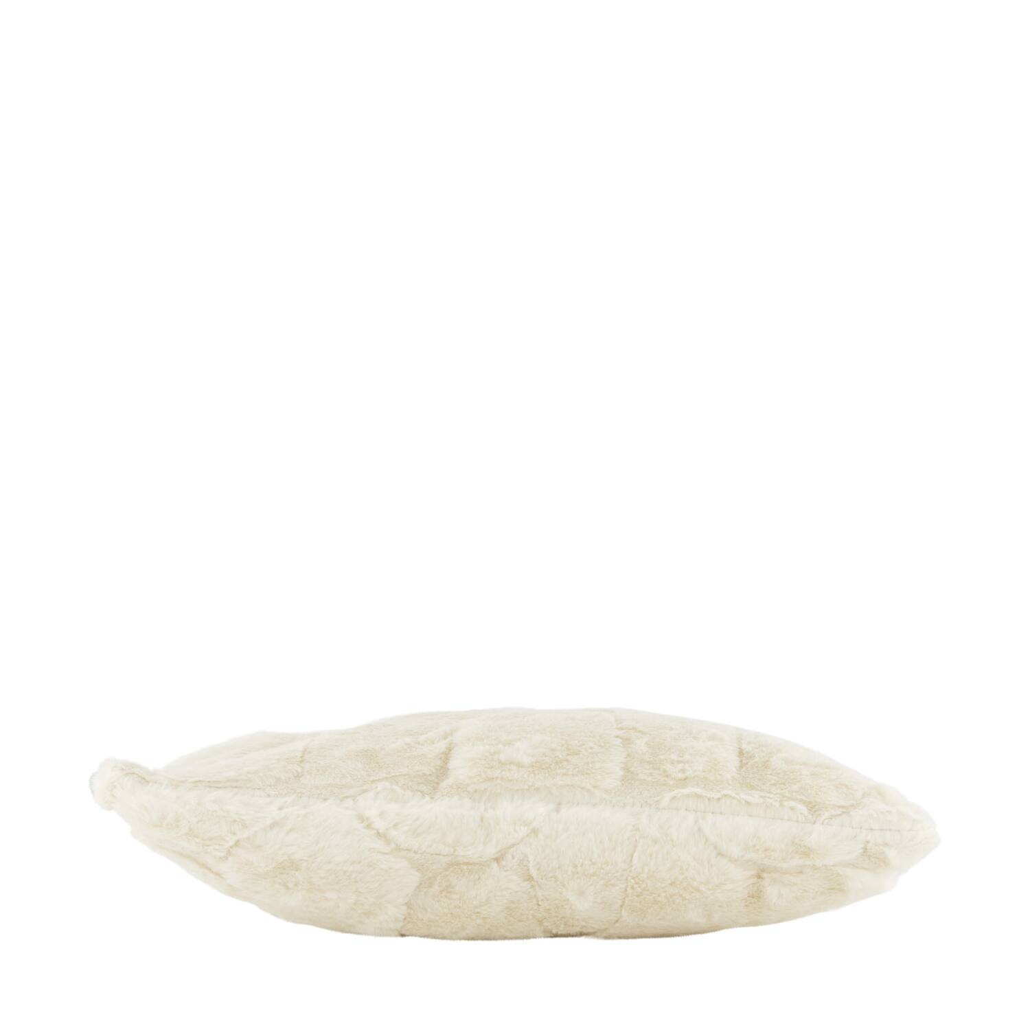 Cushion faux fur polyester 45x45x8cm Off white