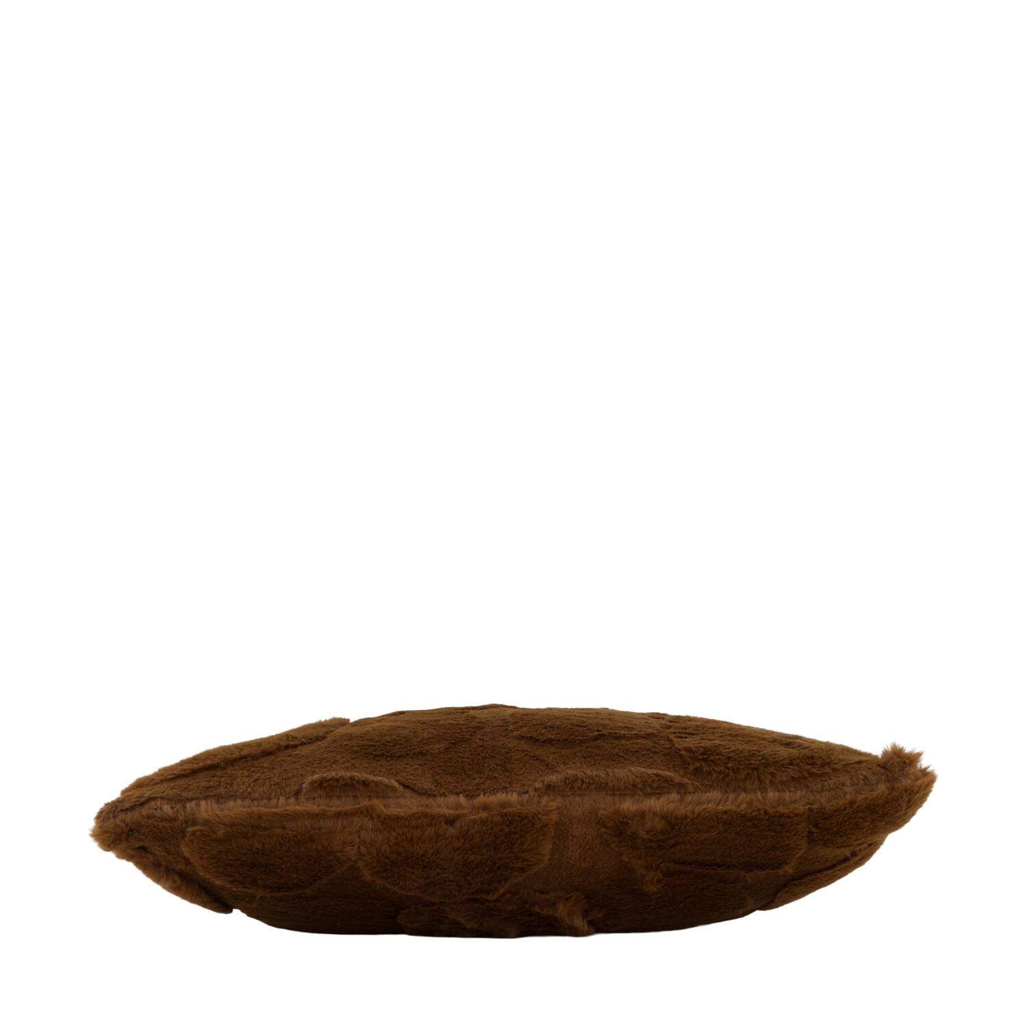 Kussen nep bont polyester 45x45x8cm bruin