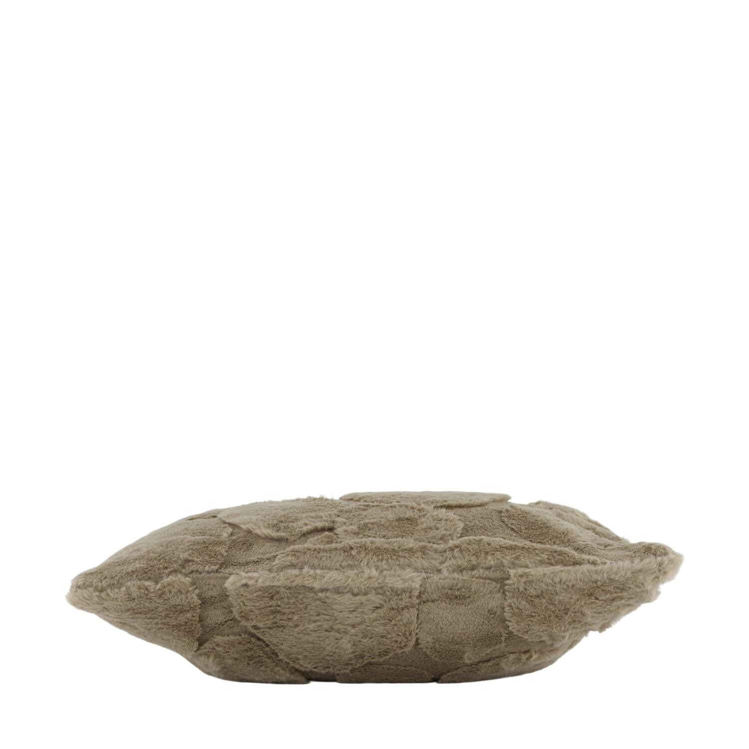 Coussin fausse fourrure polyester 45x45x8cm taupe