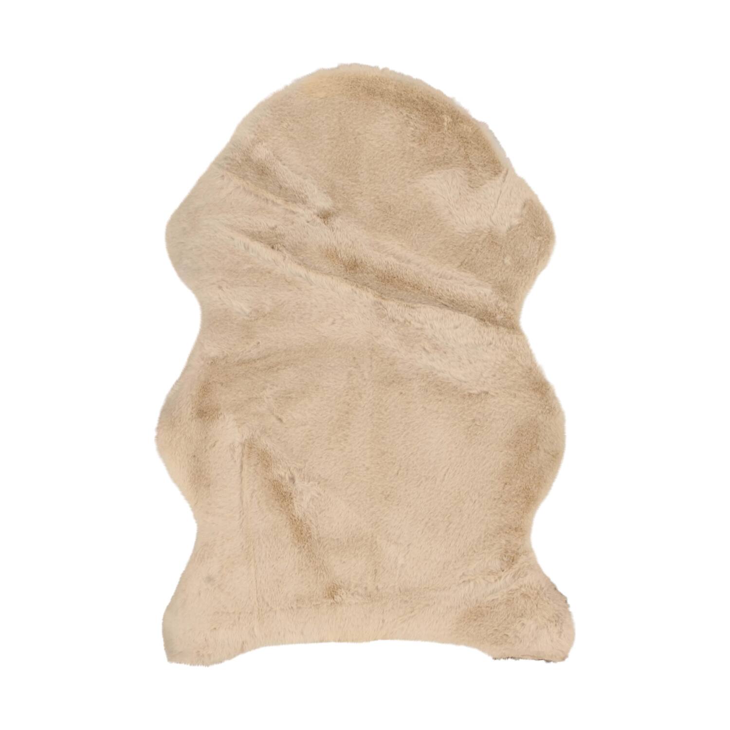 Skin faux fur polyester 60x90x4cm Cream