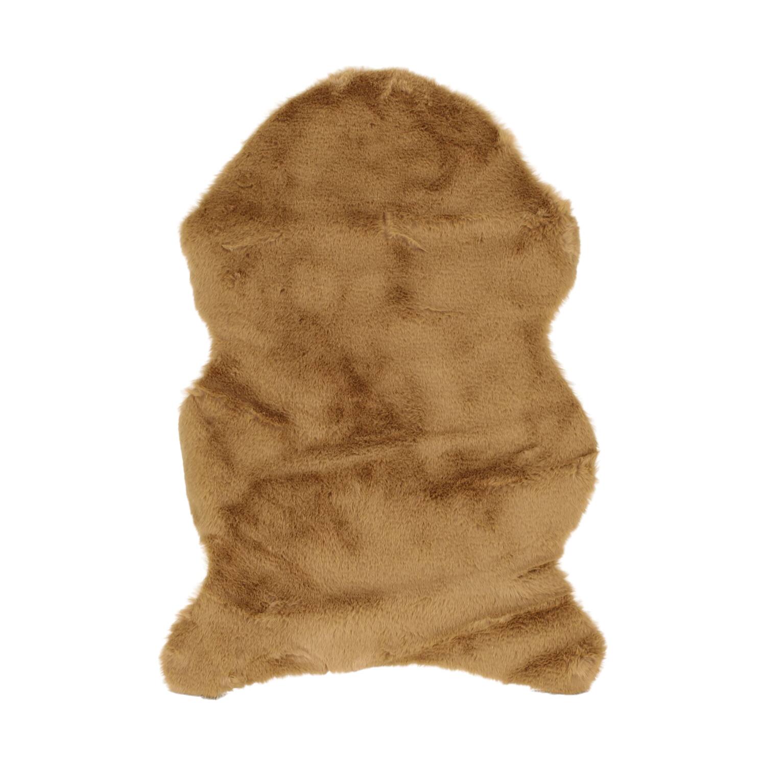 Skin faux fur polyester 60x90x4cm Camel