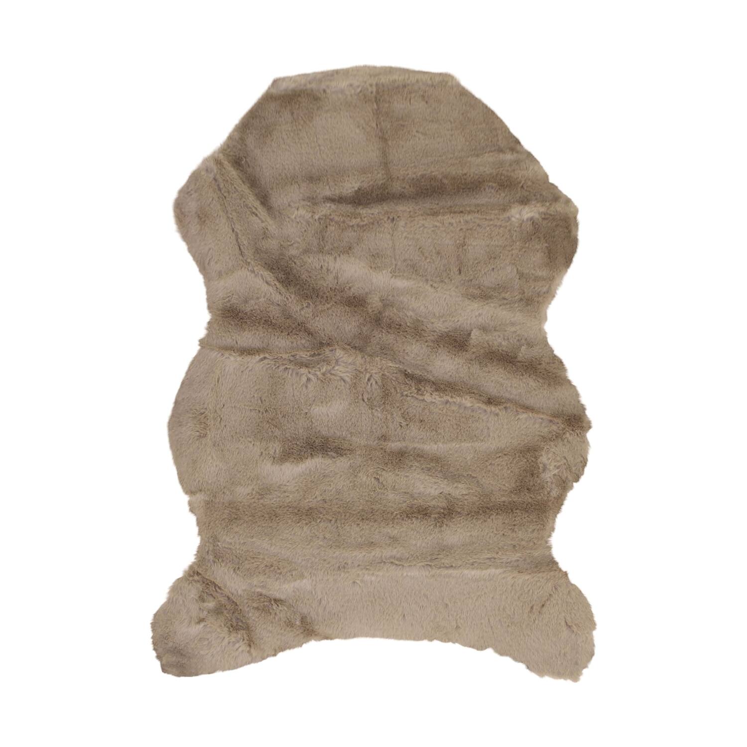 Skin faux fur polyester 60x90x4cm Grey