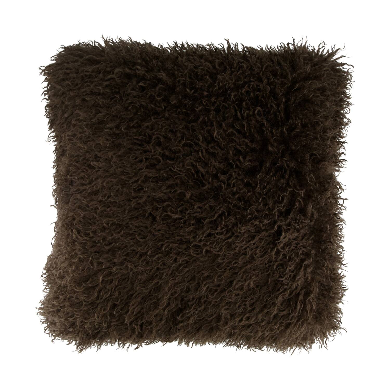 Kissen Kunstfell Polyester 45x45x8cm dunkelbraun