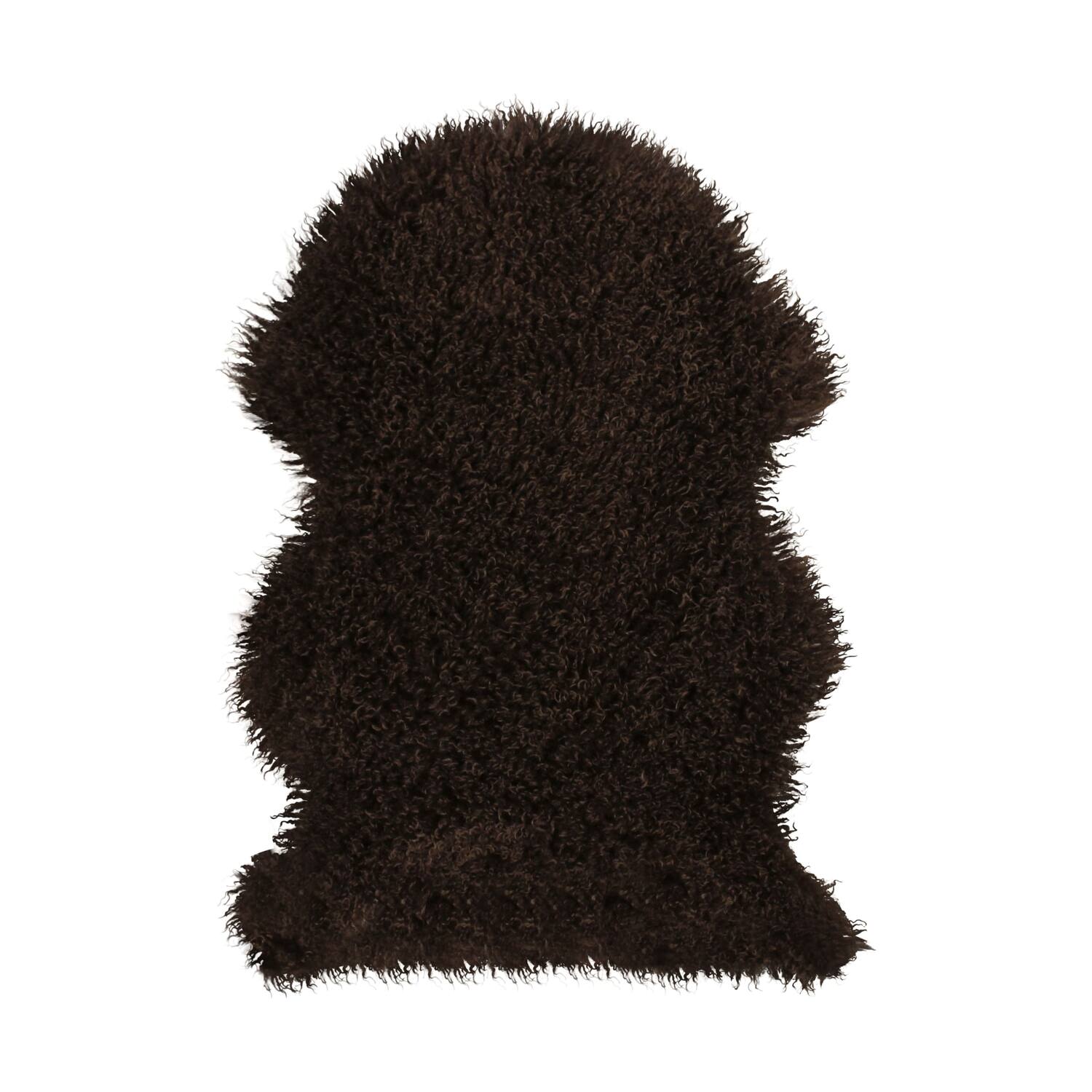 Skin faux fur polyester 60x90x5cm Dark brown