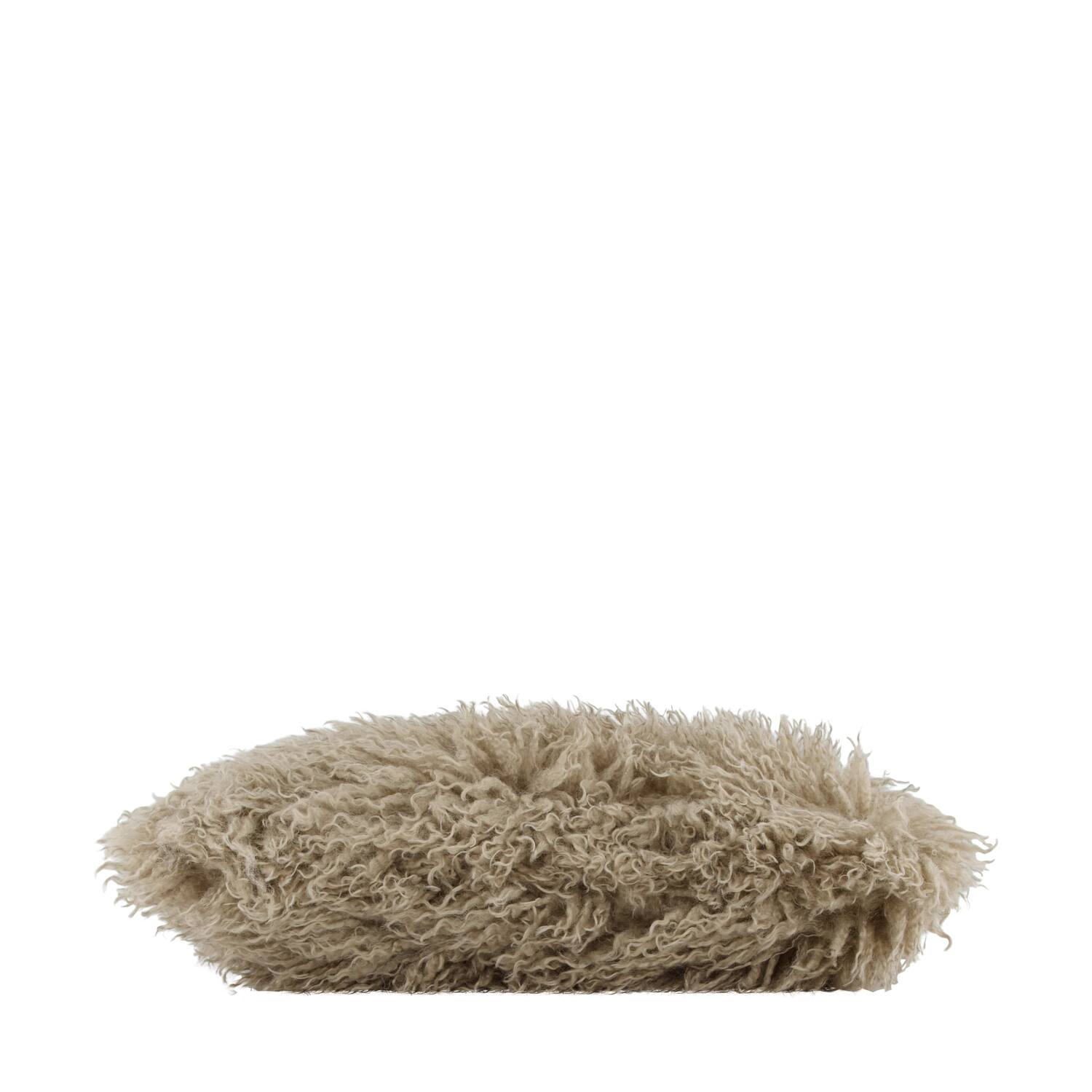 Coussin fausse fourrure polyester 45x45x8cm gris