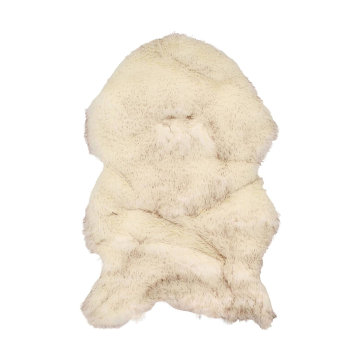 Skin faux fur polyester 60x90x5cm Mixed beige