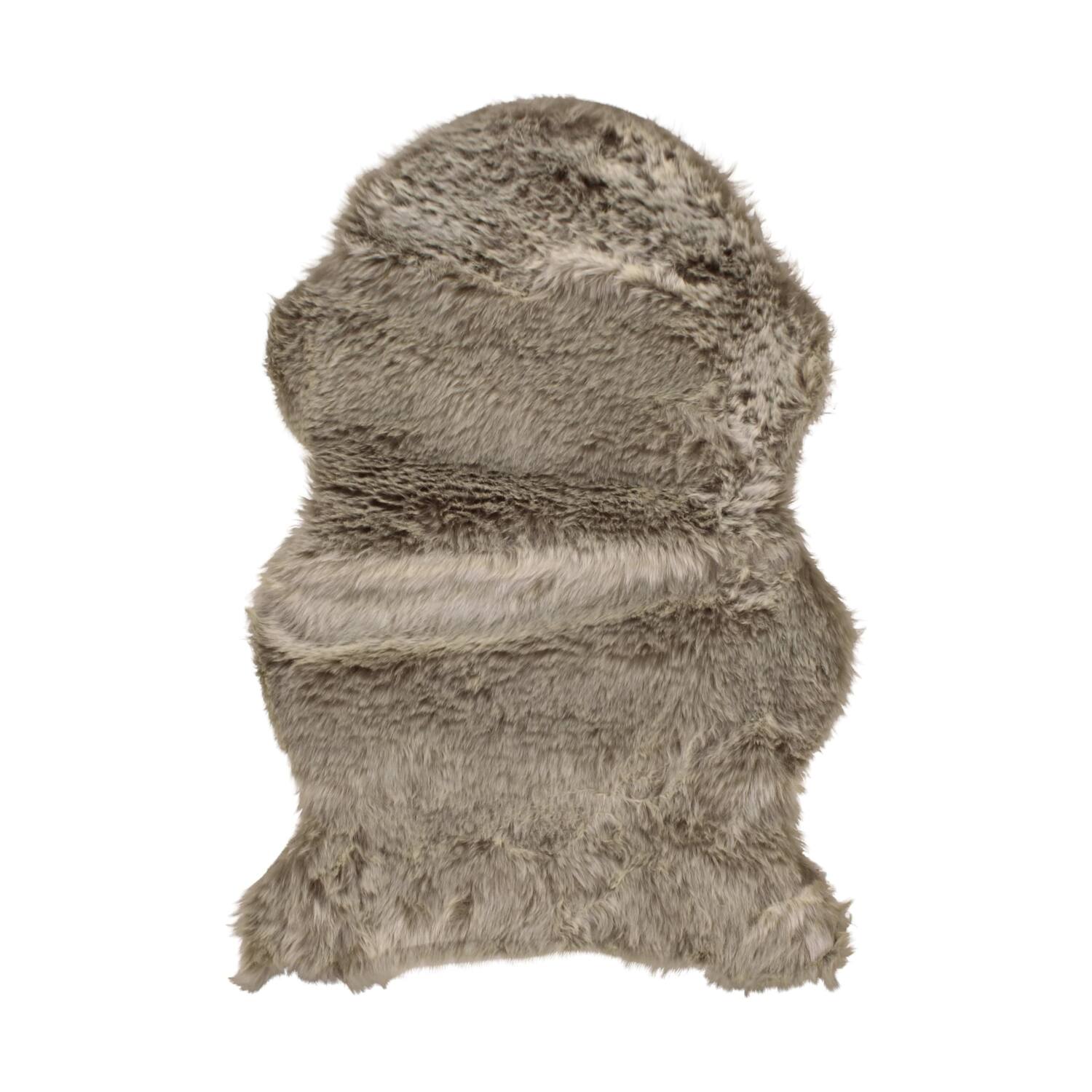 Skin faux fur polyester 60x90x5cm Mixed grey