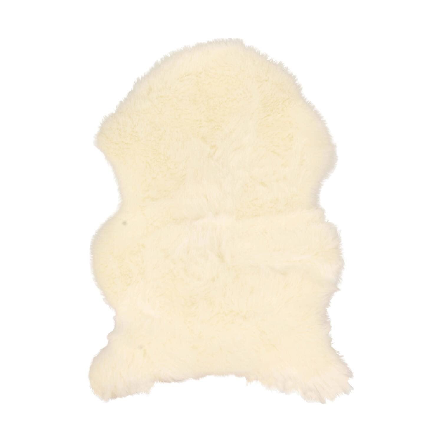 Skin faux fur polyester 60x90x5cm Off white