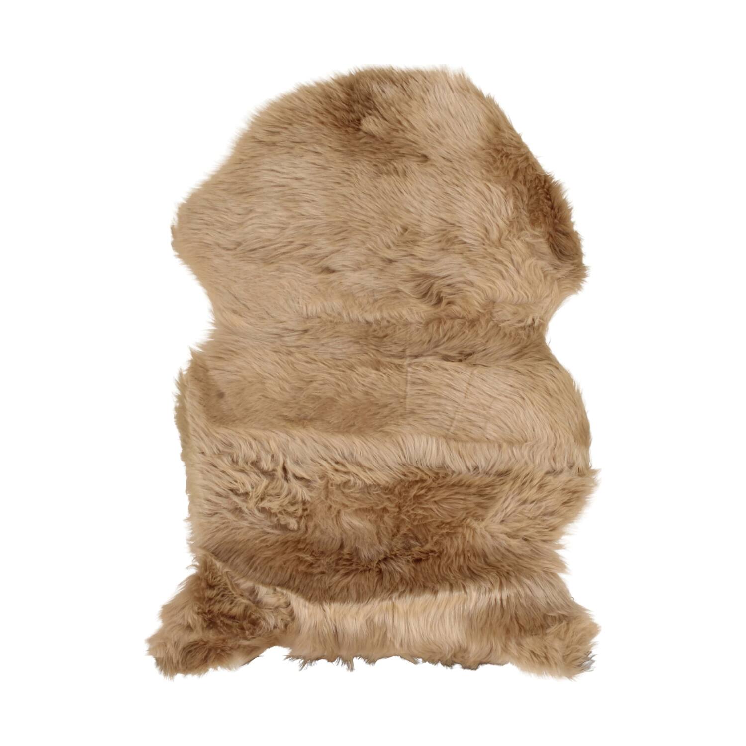 Skin faux fur polyester 60x90x5cm Taupe