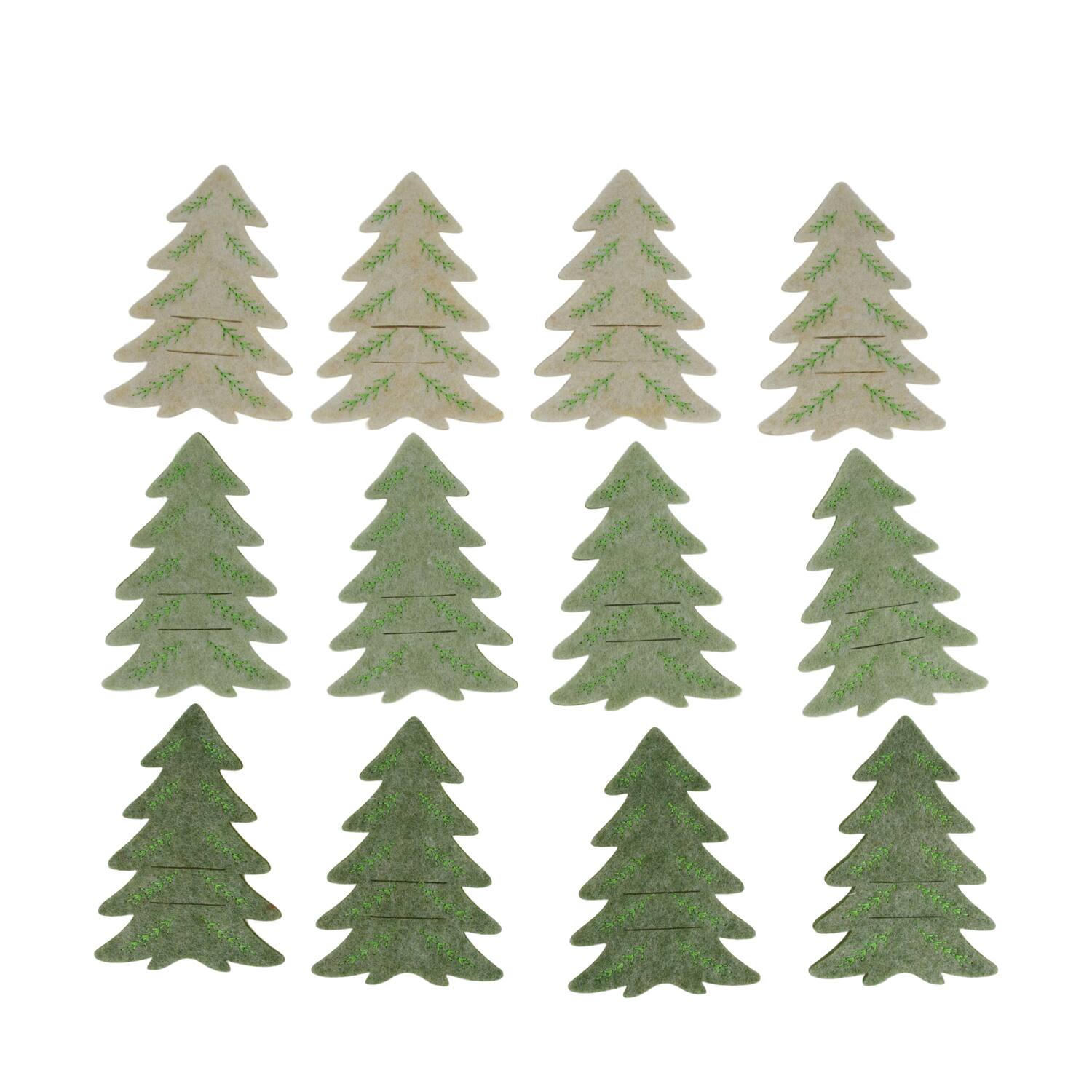 Tree cutlery holder felt 11x1x16cm 4pc 3 colours