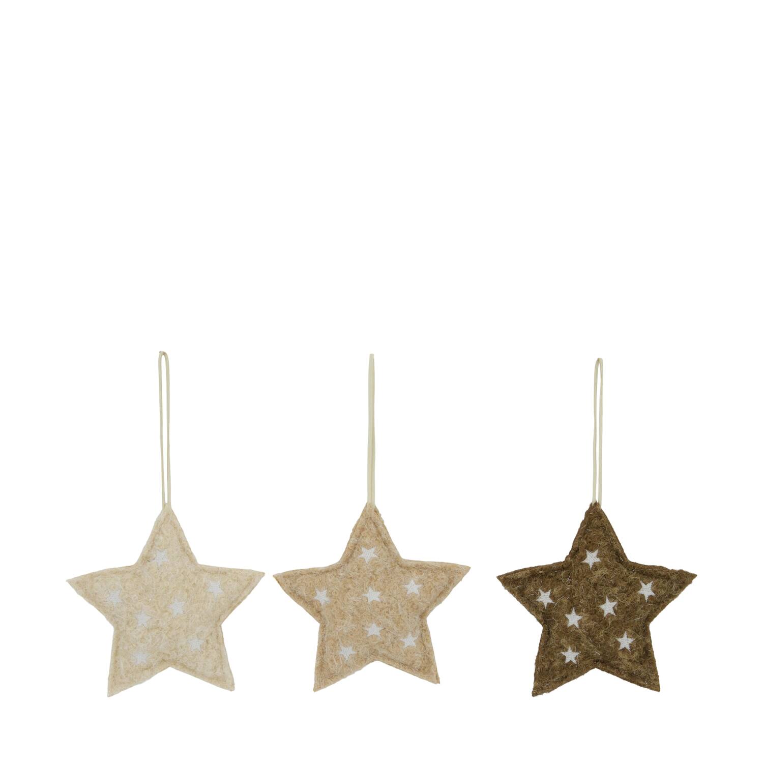 Hanger vilt ster 14x14x2cm 3 kleuren