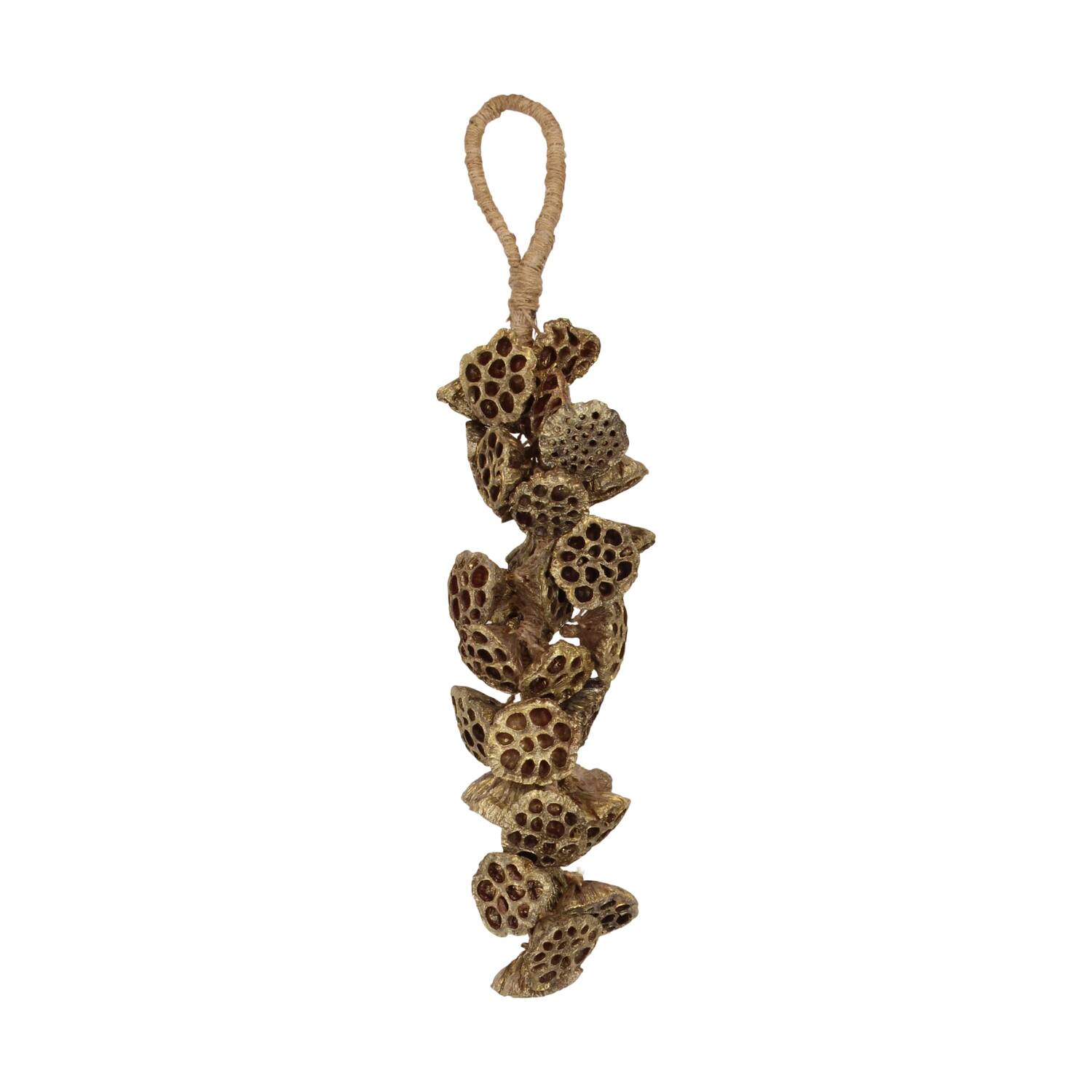 Cintre lotus nature 55x15x9cm doré érodé