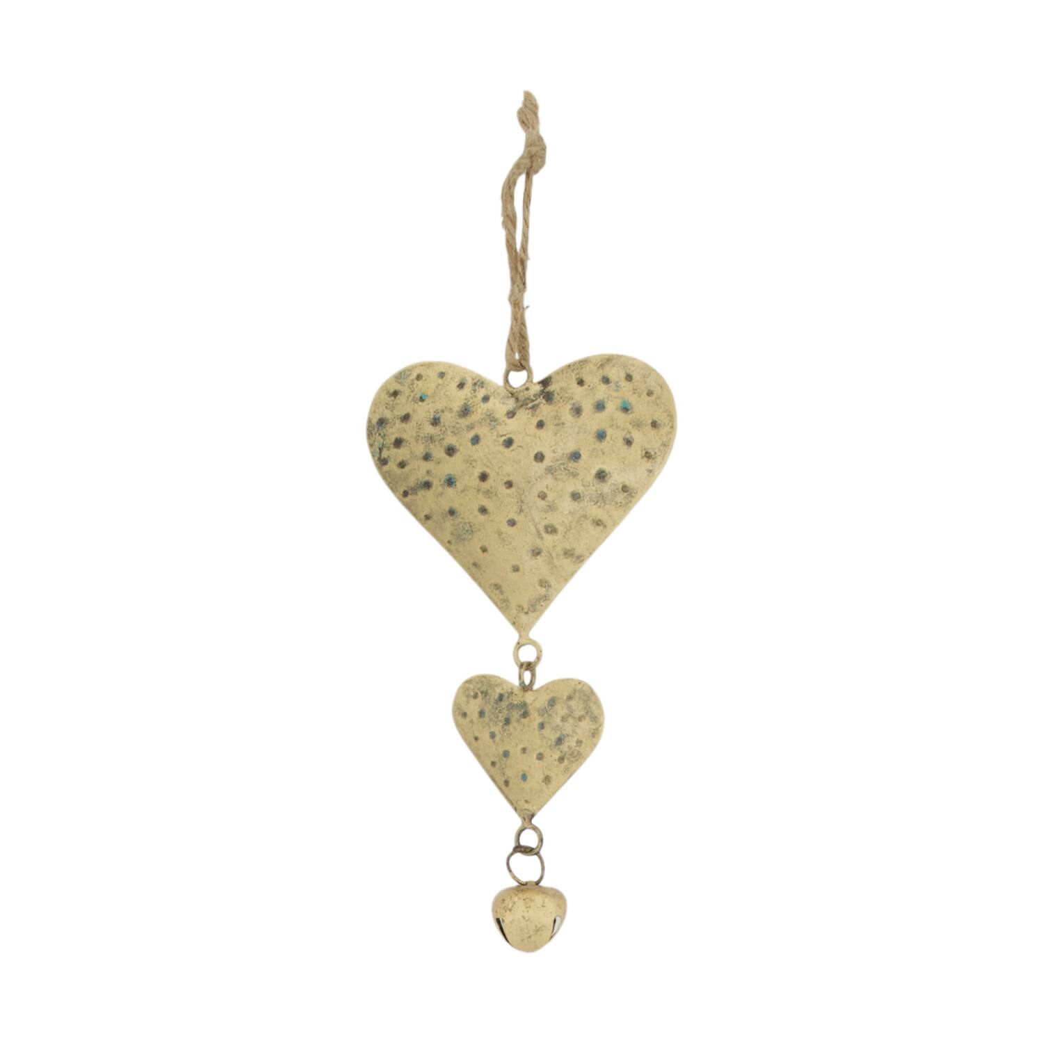 Cintre métal coeur 10x2x18cm or