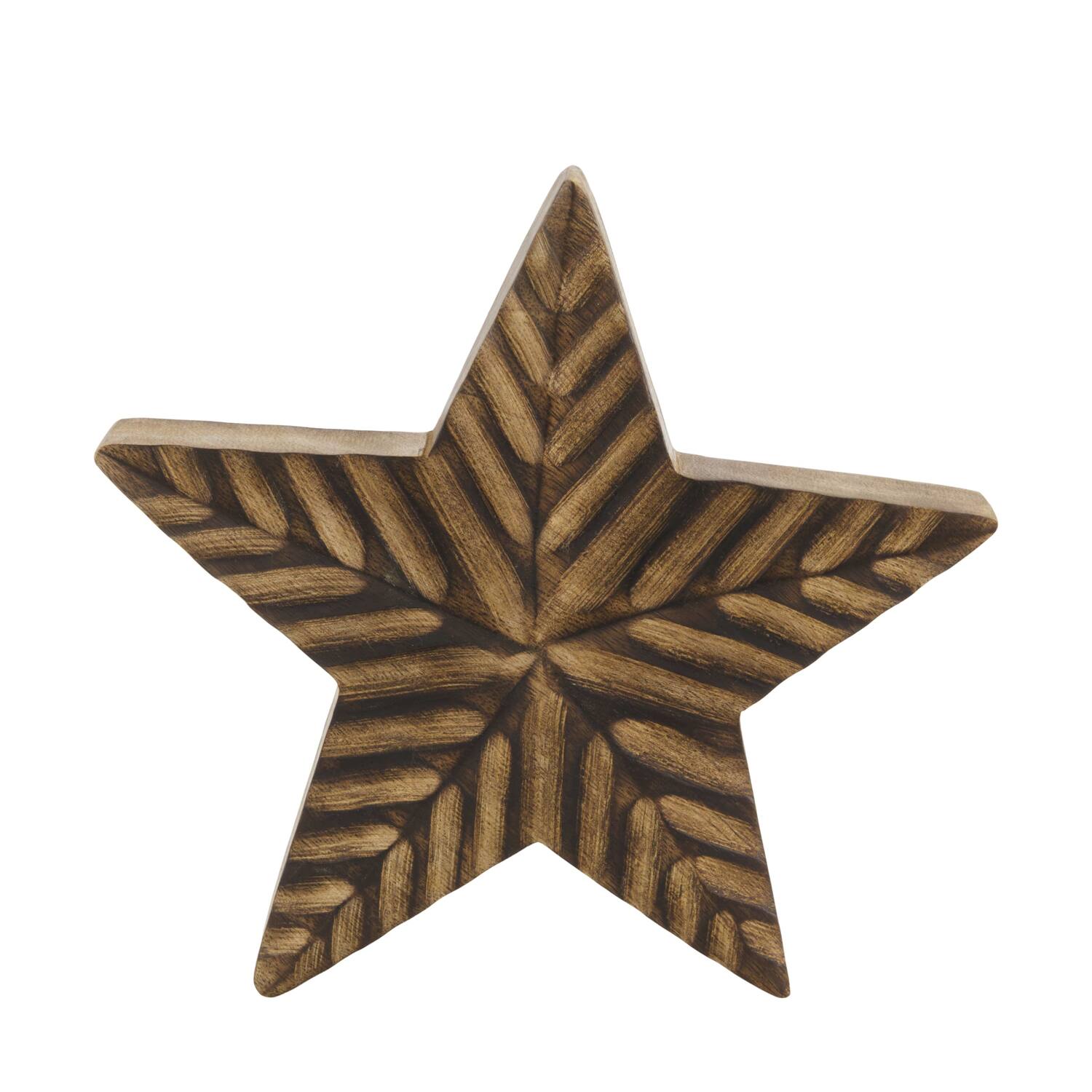 Statue star mango wood 23x3.5x23cm