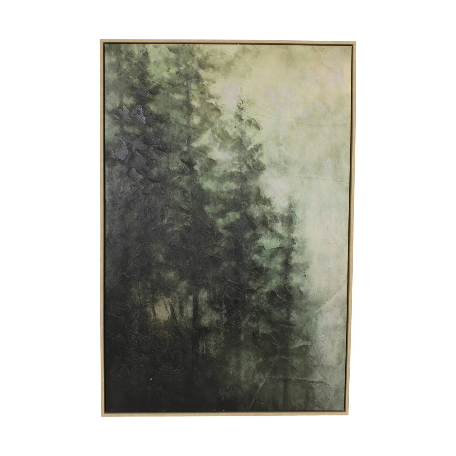Muur kunst bomen canvas rechthoekig met frame 78x4x118cm groen