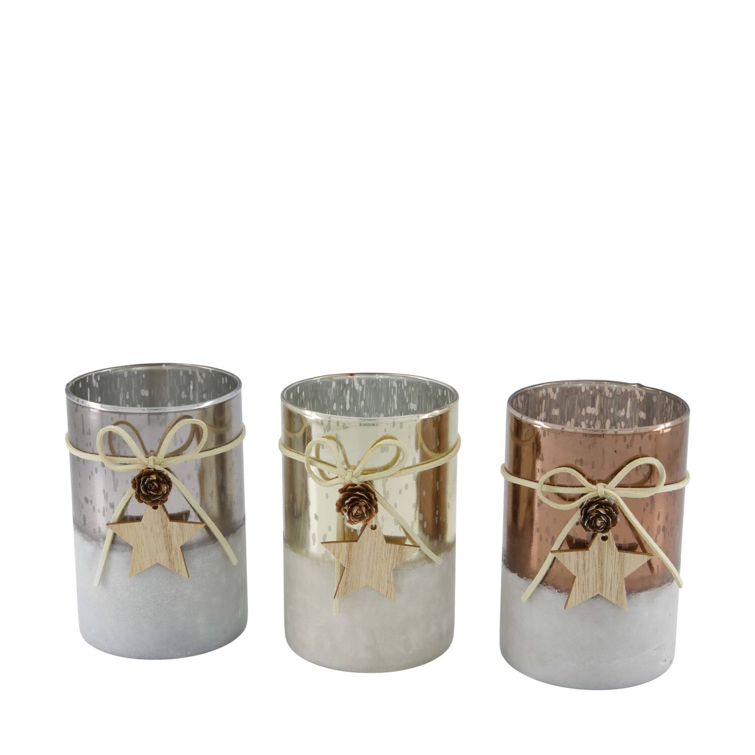 Tealight holder round glass 10x8x12cm C3 - Multi