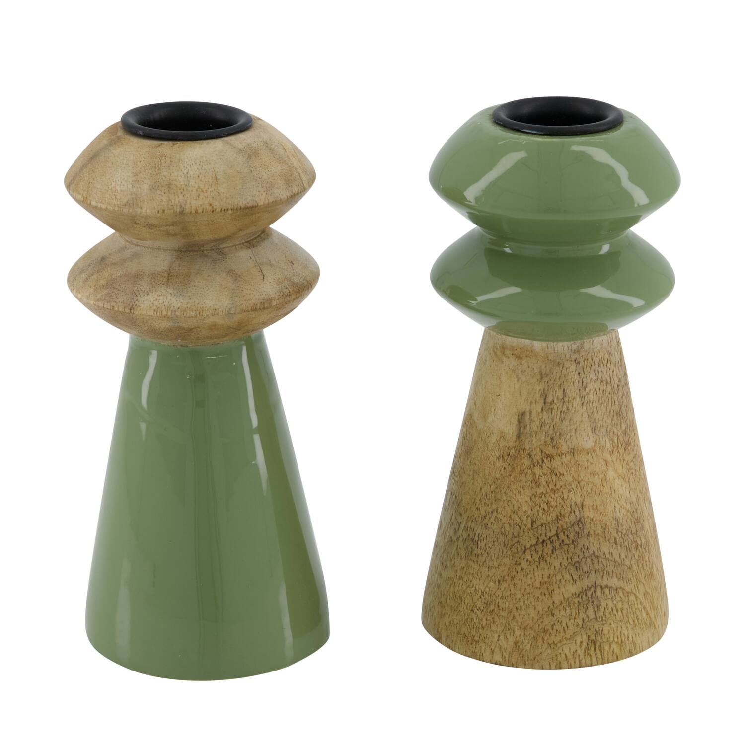 Dinner candle round mango wood 6x6x13cm C2 - Natural