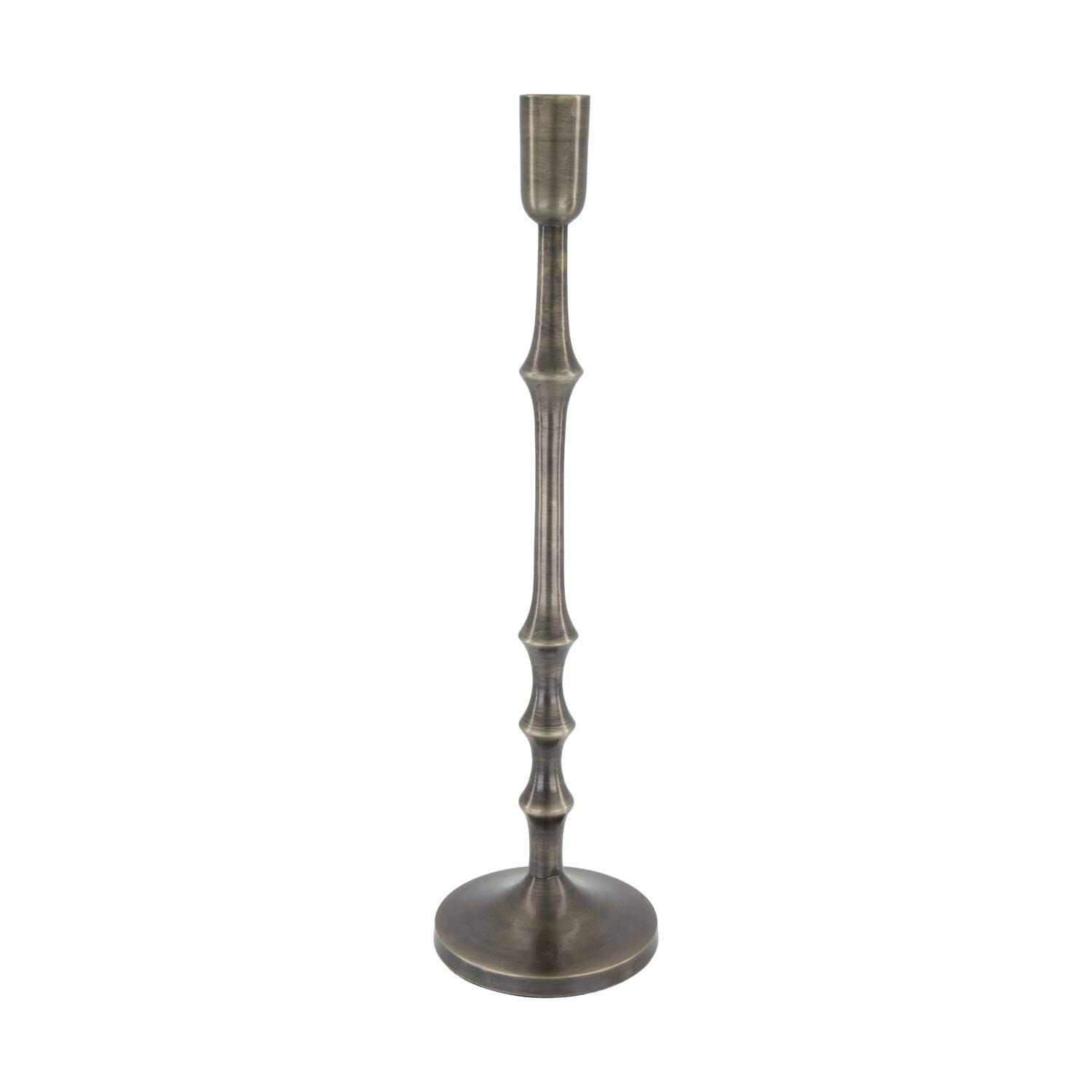 Dinnercandle holder aluminium 11.5x11.5x40cm
