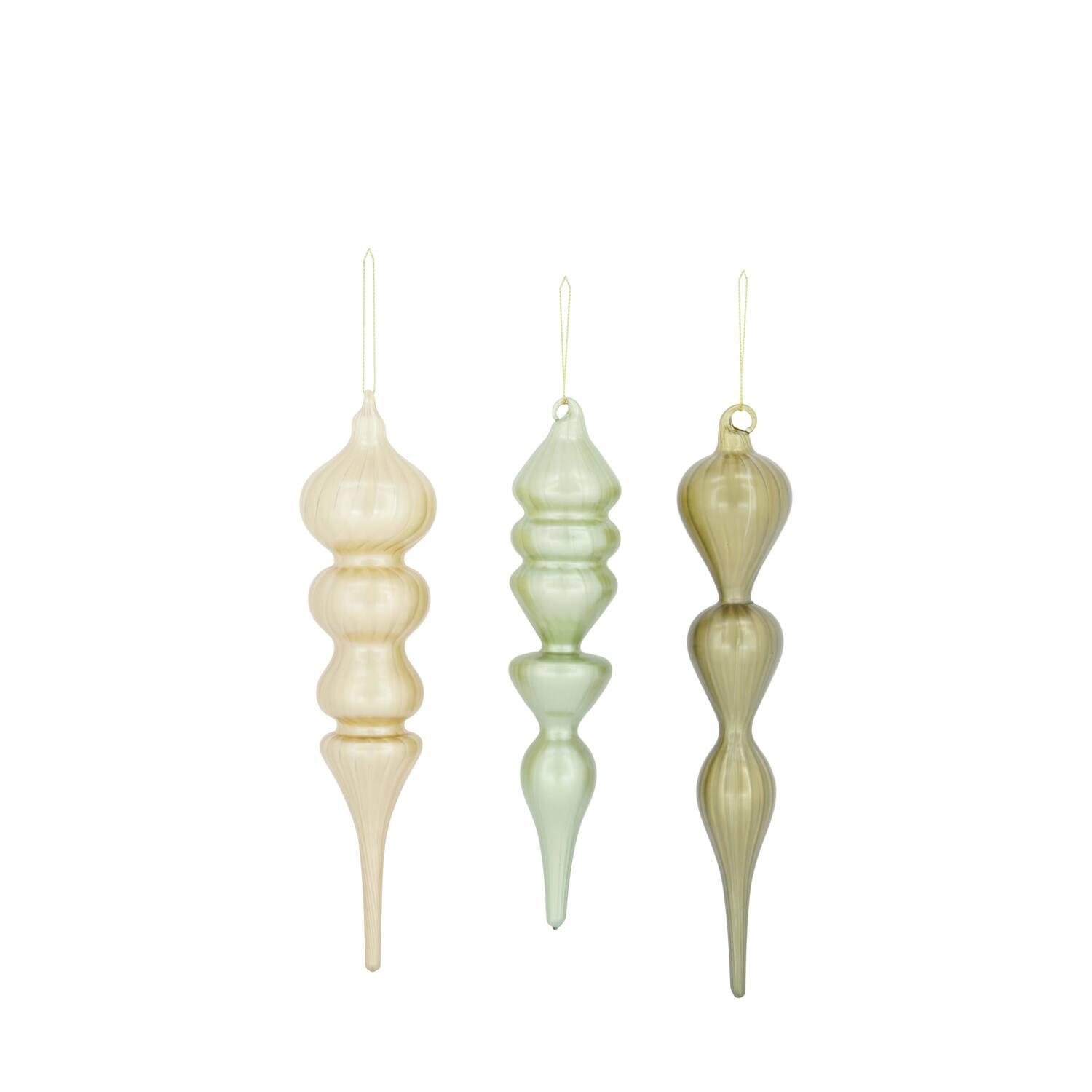 Hanger icicle glass 6x6x26cm A3 - Multi