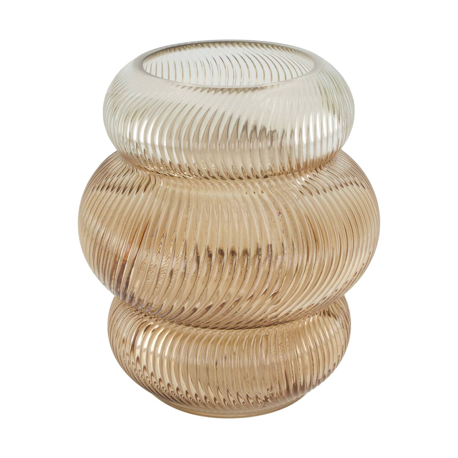 Vase glass 19x19x21.5cm - Cream