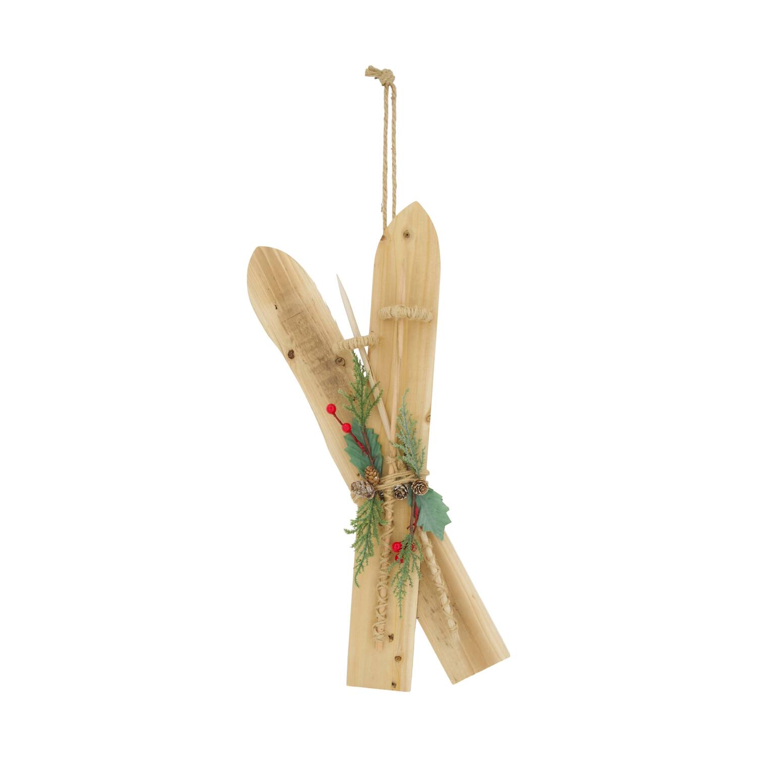 Hanger ski poplar wood 22x6x58cm