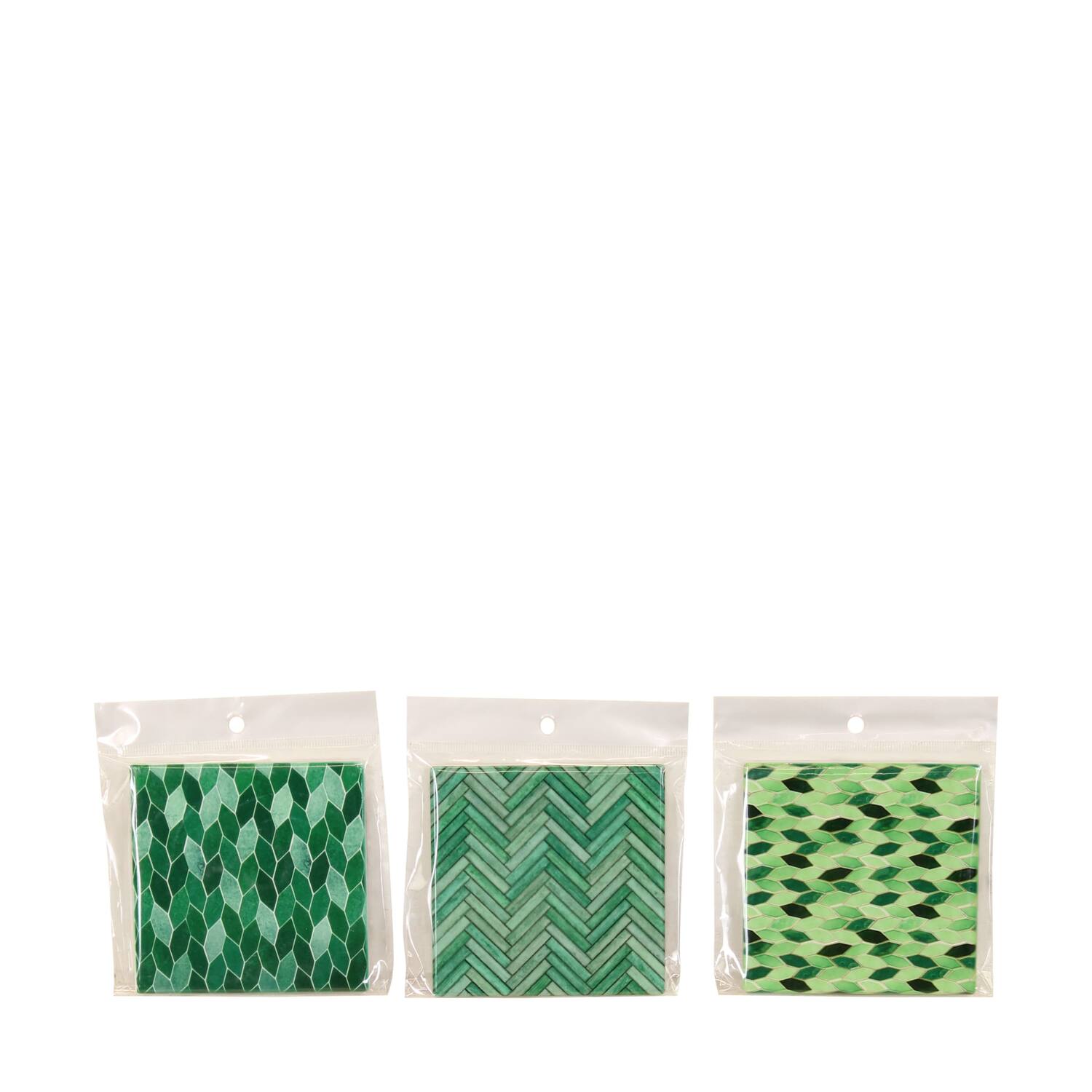 Decorative tile square in plastic bag ceramic with magnet 10x10x0.7cm A/3