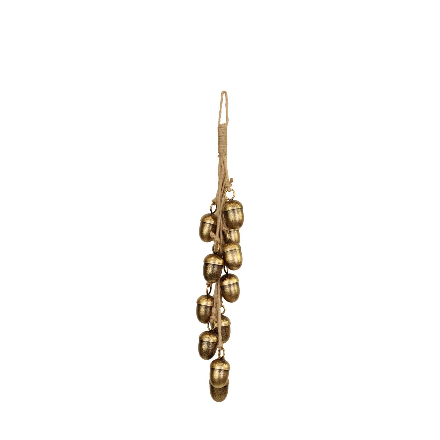 Garland acorn metal with hanger 6.5x2.5x52.5cm