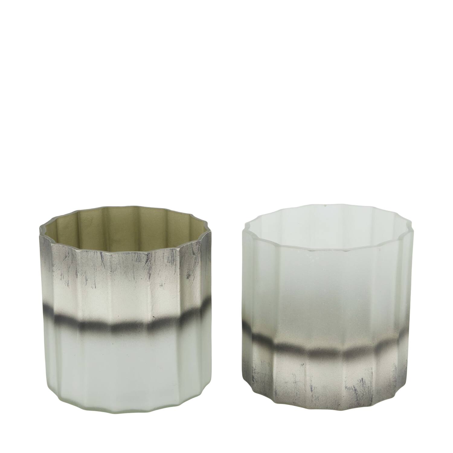 Tealight holder round glass 10x10x10cm C2 - Silver