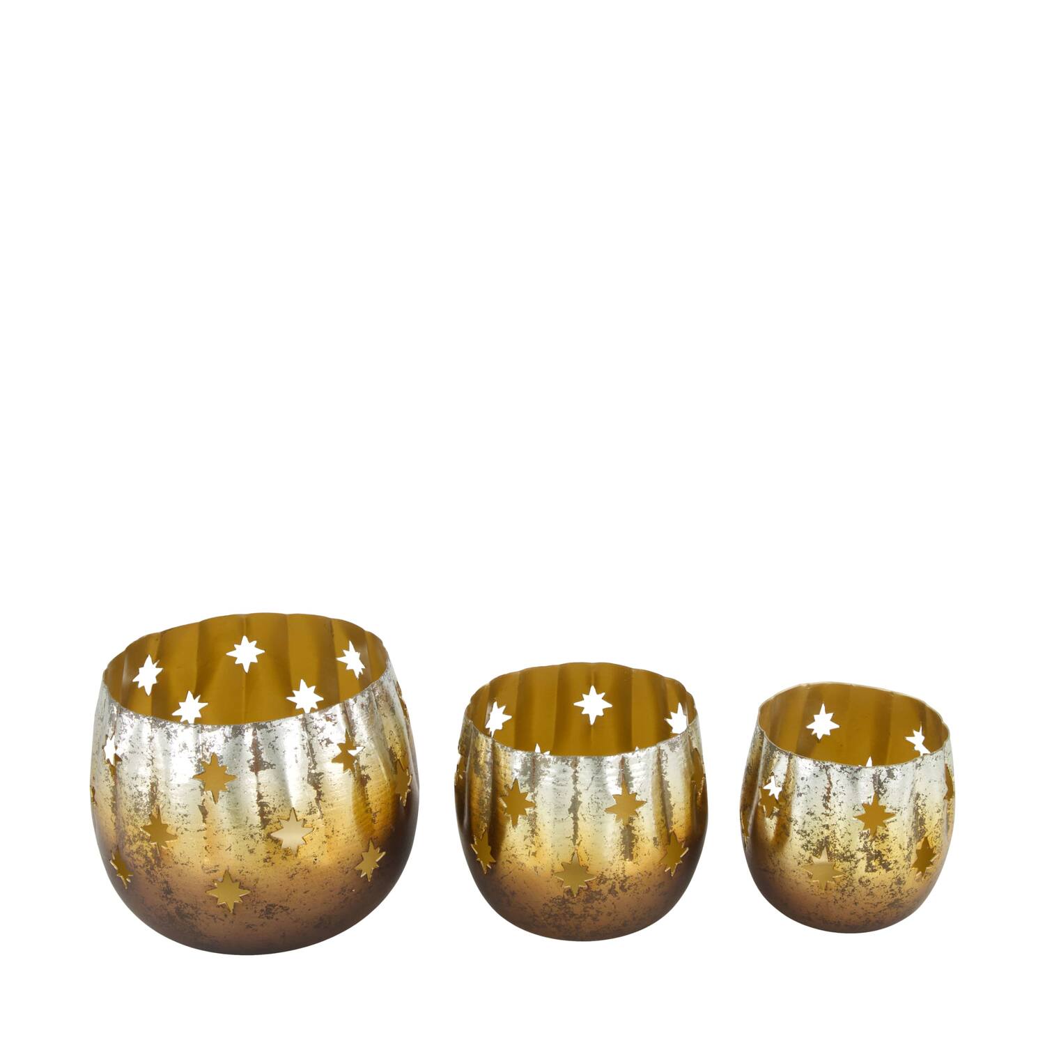 Tealight holder round metal 12x12x11cm S3 - Multi