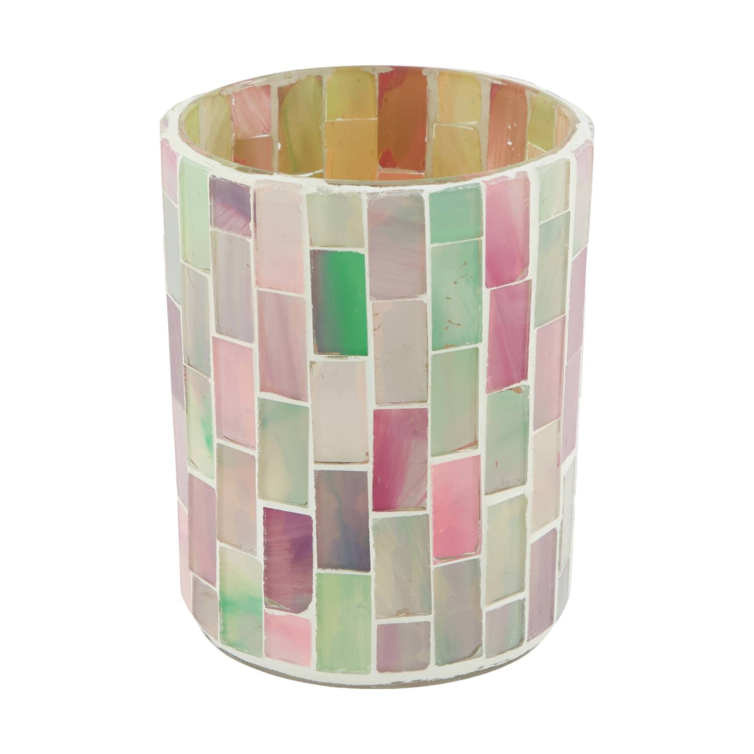 Tealight holder round glass 8x8x10cm