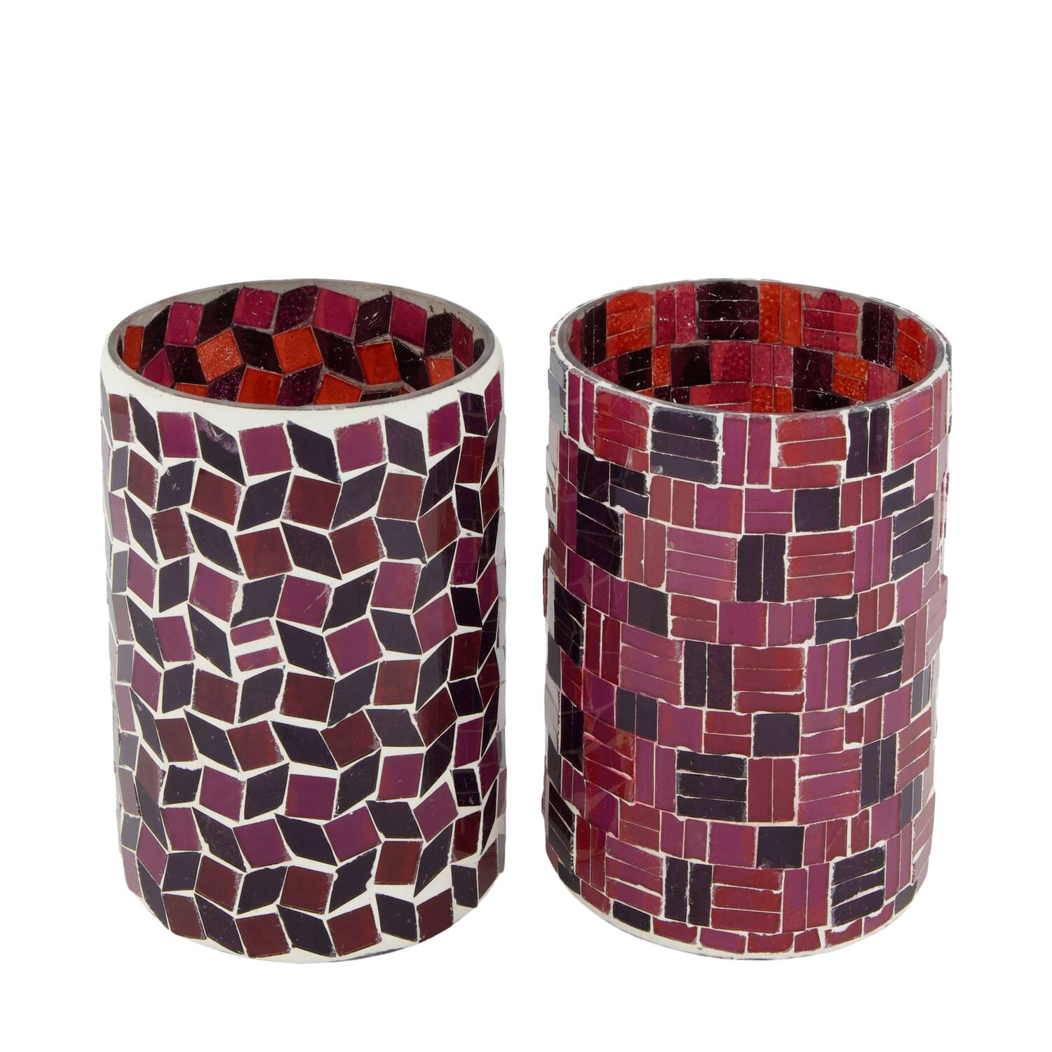 Tealight holder round glass 11x11x15cm A2 - Pink